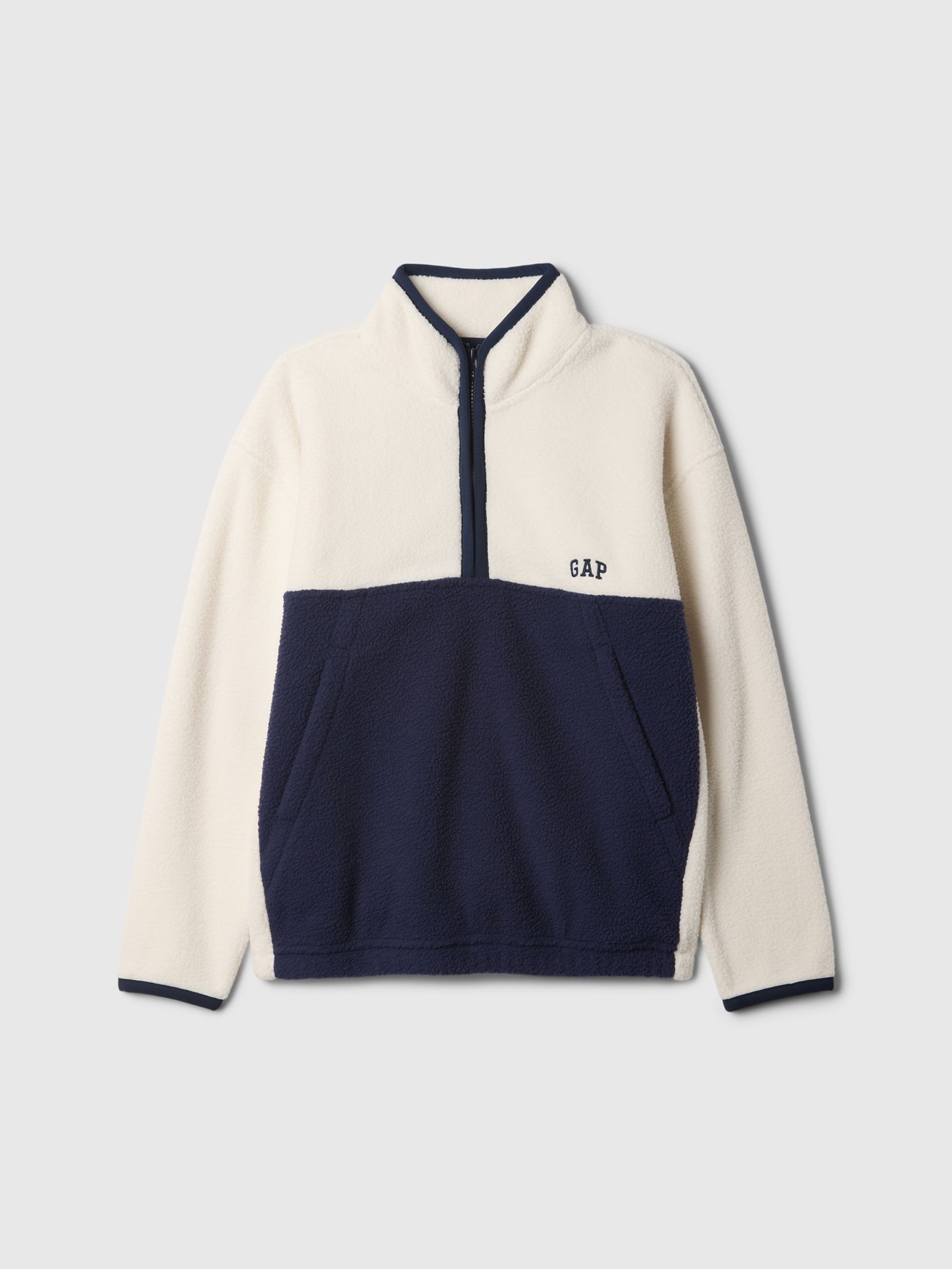 Cream Sherpa Logo Half-Zip Pullover Fleece (4-13yrs) - Image 5 of 5