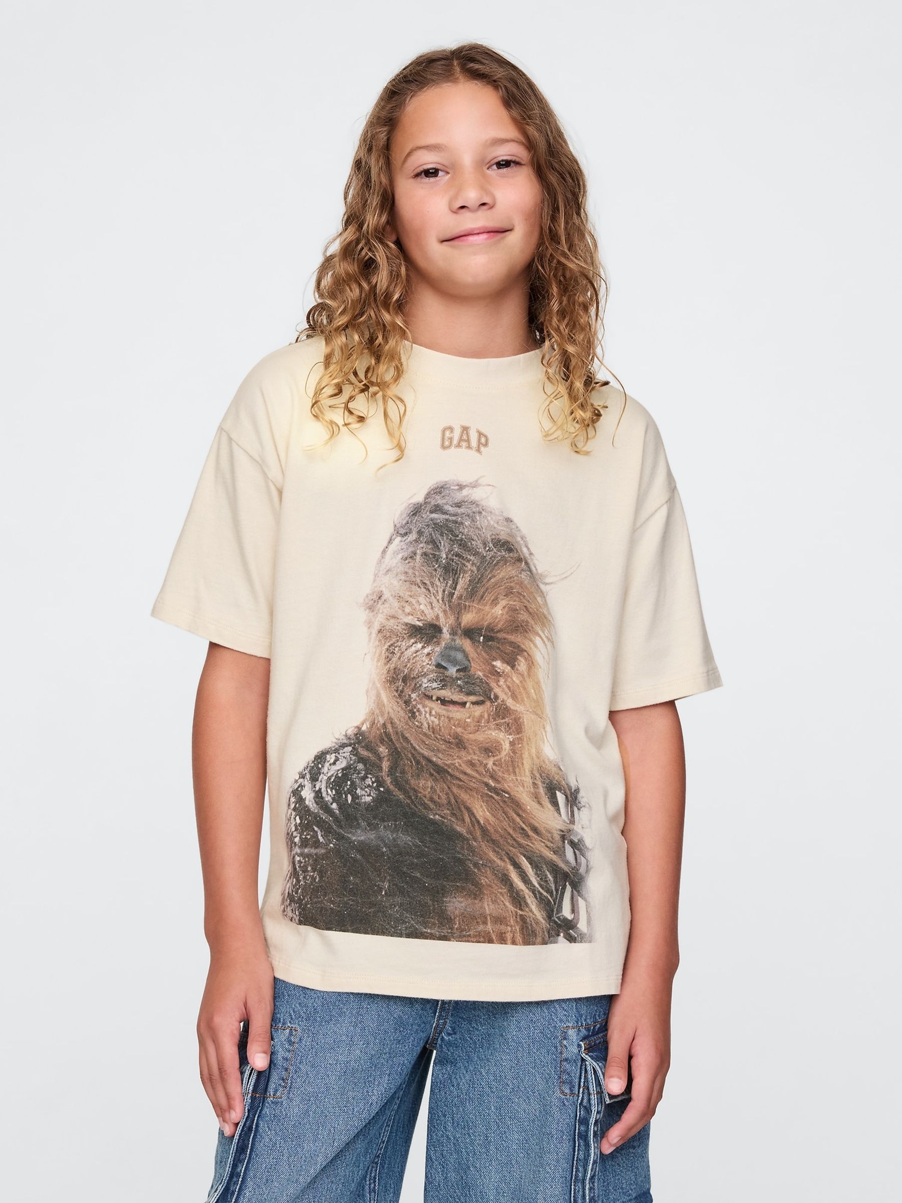 Beige Chewbacca Star Wars Graphic T-Shirt (4-13yrs) - Image 1 of 5