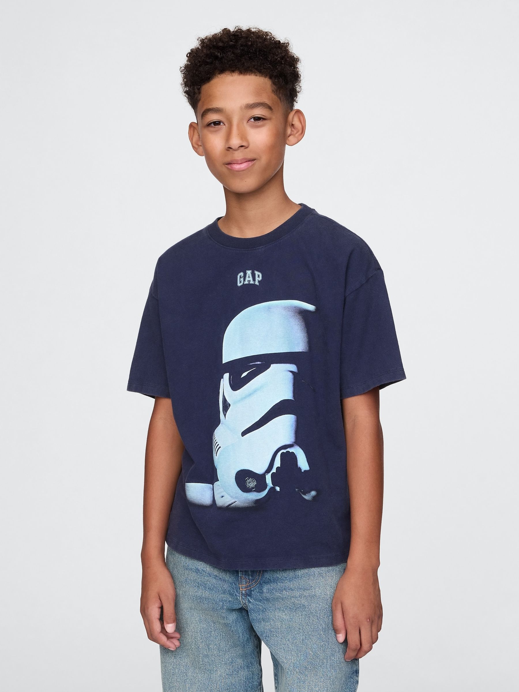 Navy Blue Stormtrooper Star Wars Graphic T-Shirt (4-13yrs) - Image 1 of 5