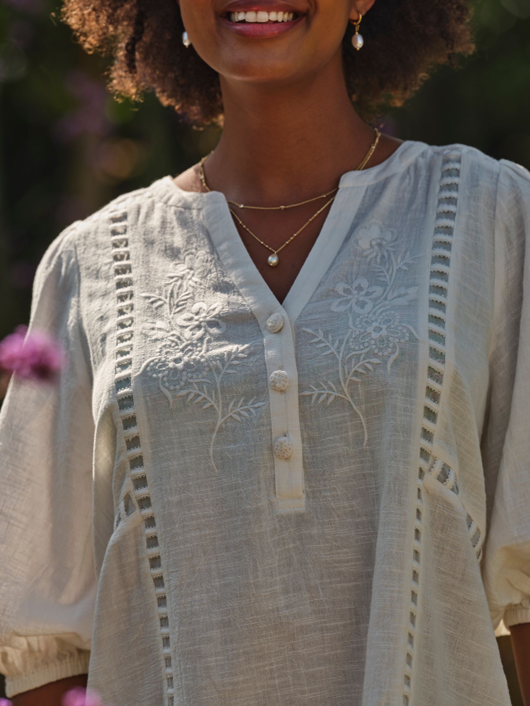 Ivory Beachwear Embroidered Dress - Image 3 of 5