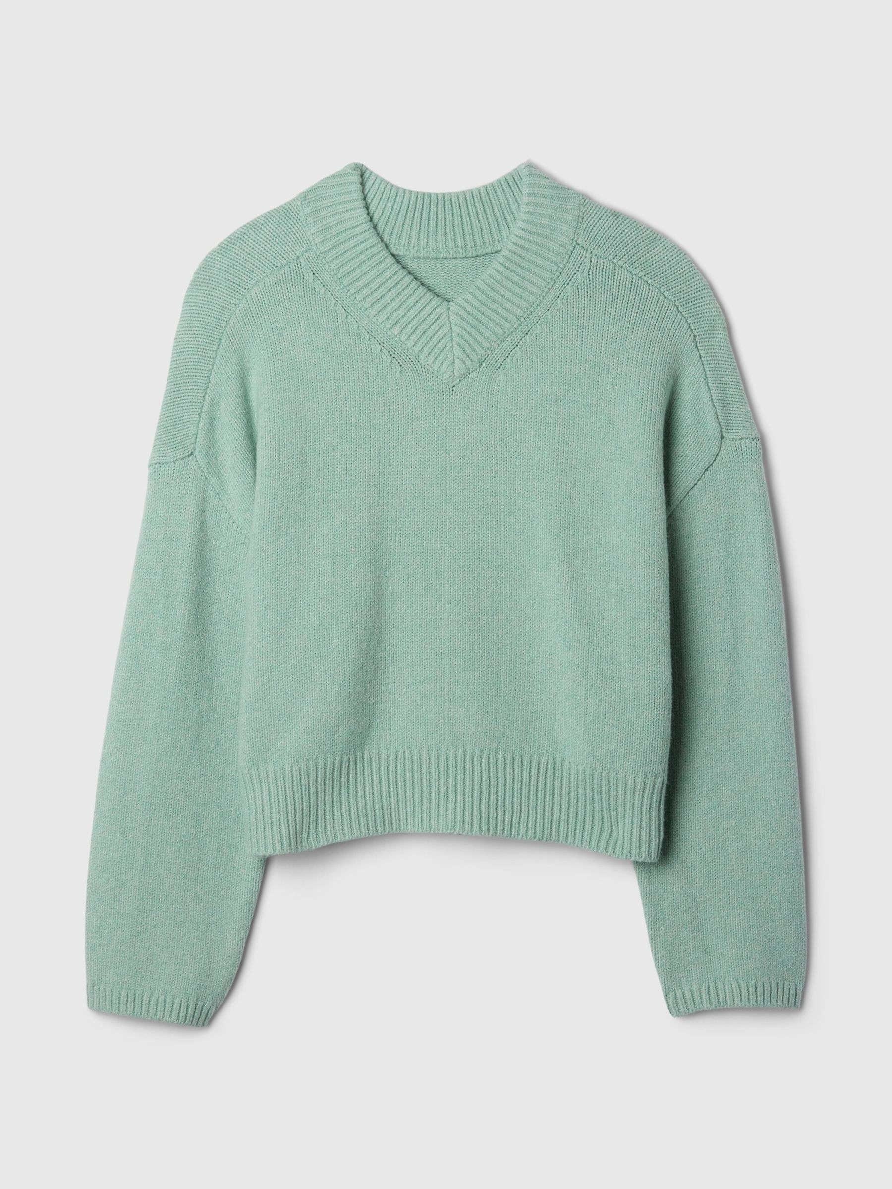 Green CashSoft Oversized V-Neck Jumper - Image 5 of 5