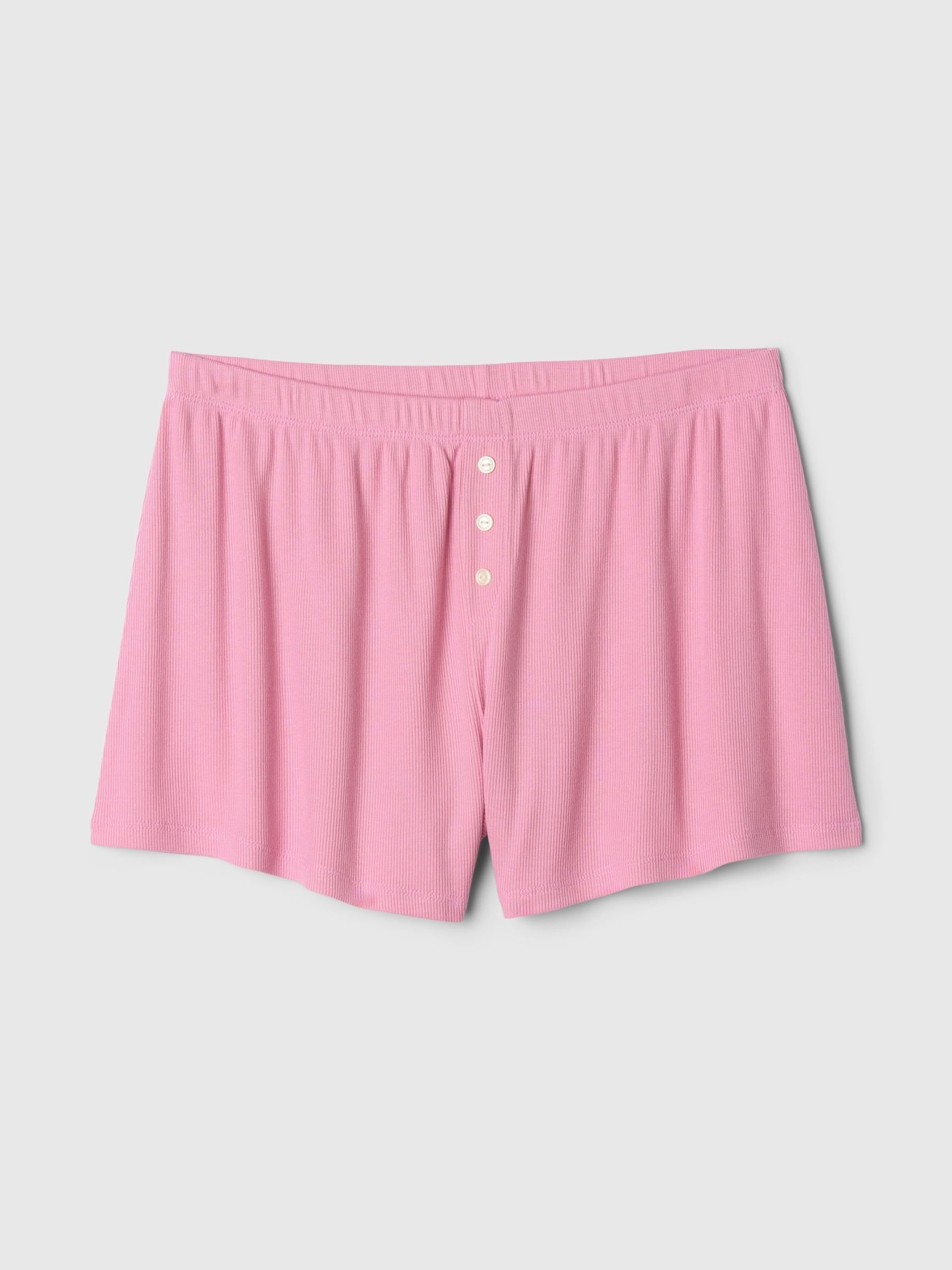 Pink Mini Rib Pyjama Shorts - Image 4 of 4