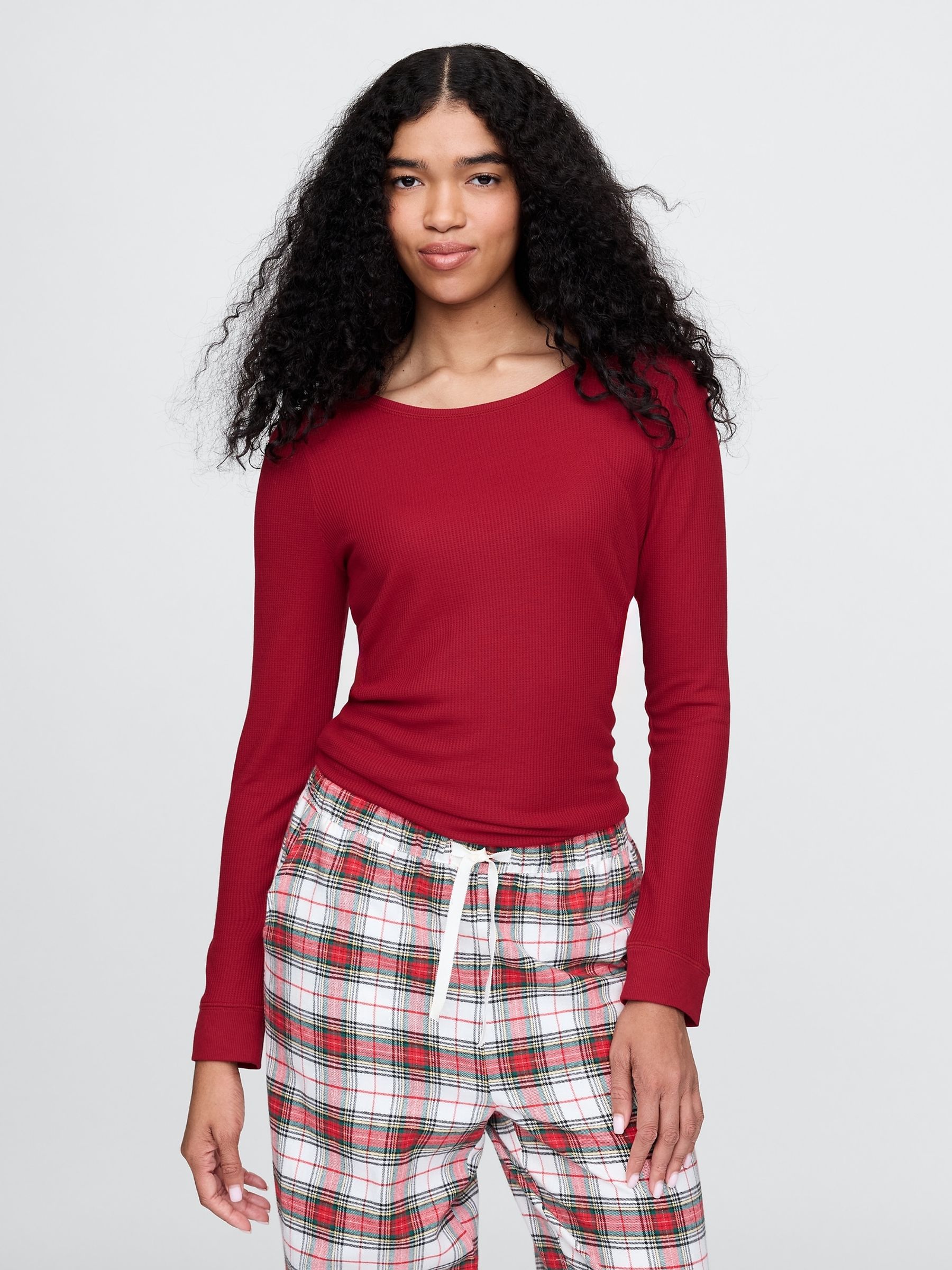 Red Waffle Pyjama T-Shirt - Image 1 of 4