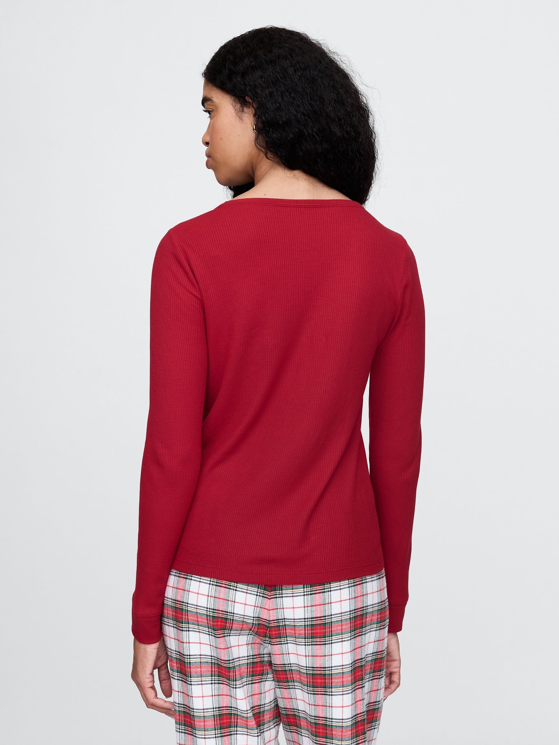 Red Waffle Pyjama T-Shirt - Image 2 of 4