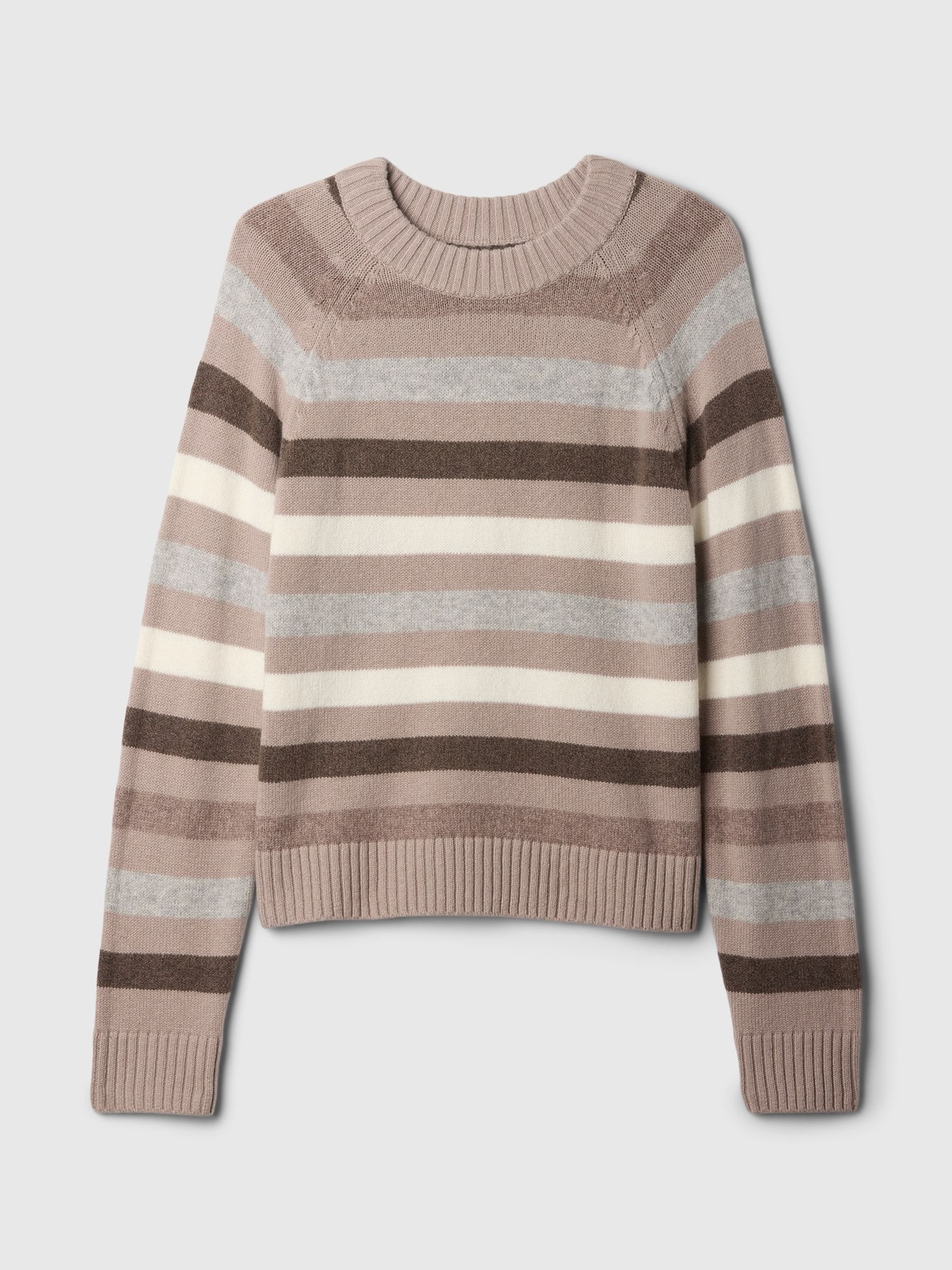 Brown Stripe CashSoft Crew Neck Jumper - Image 5 of 5