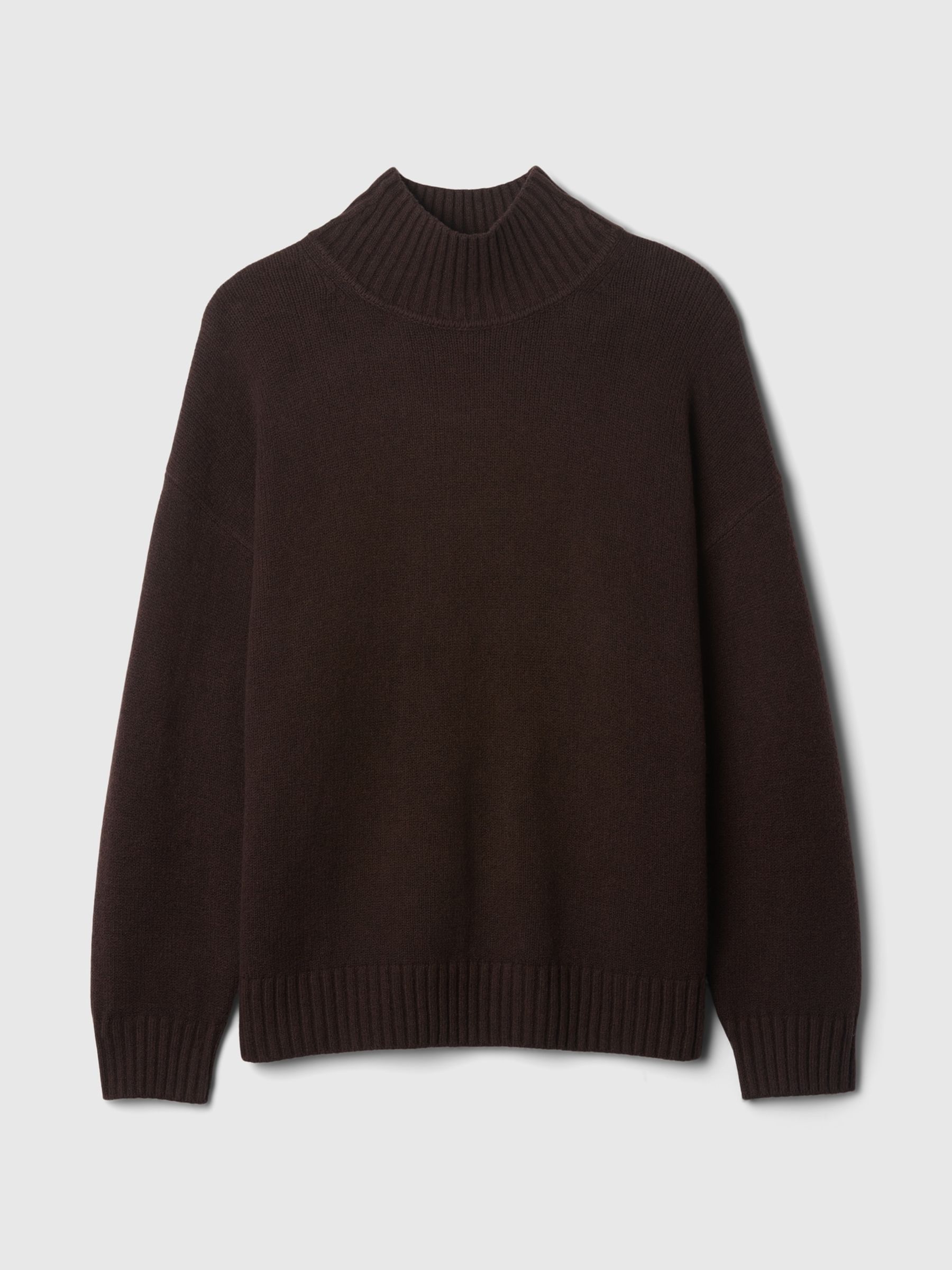 Brown CashSoft Mock Neck Ribbed Knit Jumper - Image 5 of 5