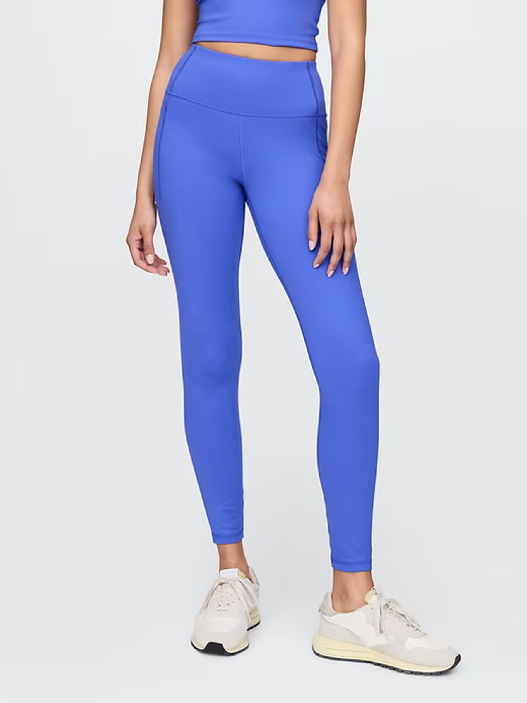 Blue Full Length High Waisted Power Stretch Leggings - Image 2 of 8
