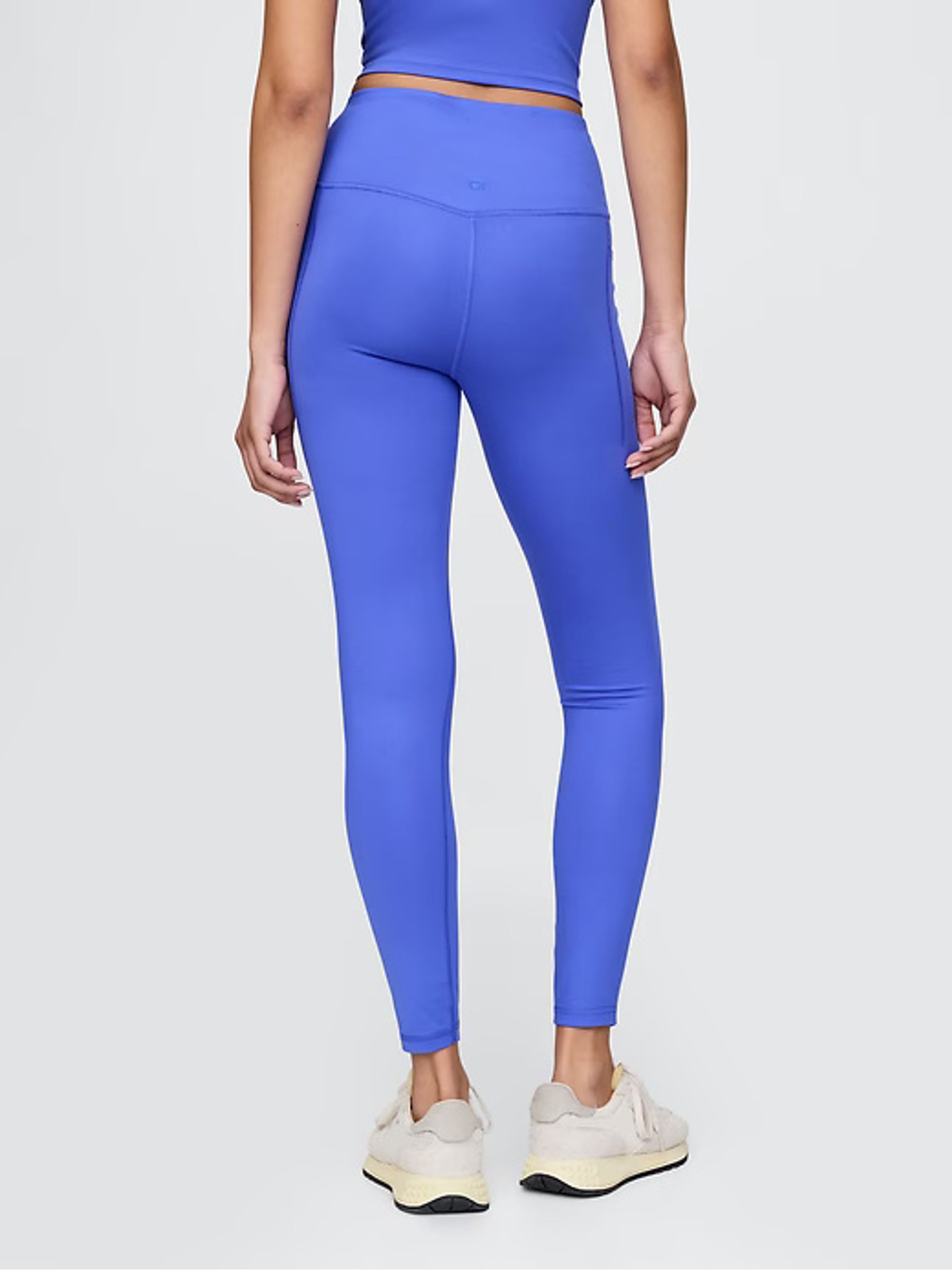 Blue Full Length High Waisted Power Stretch Leggings - Image 3 of 8