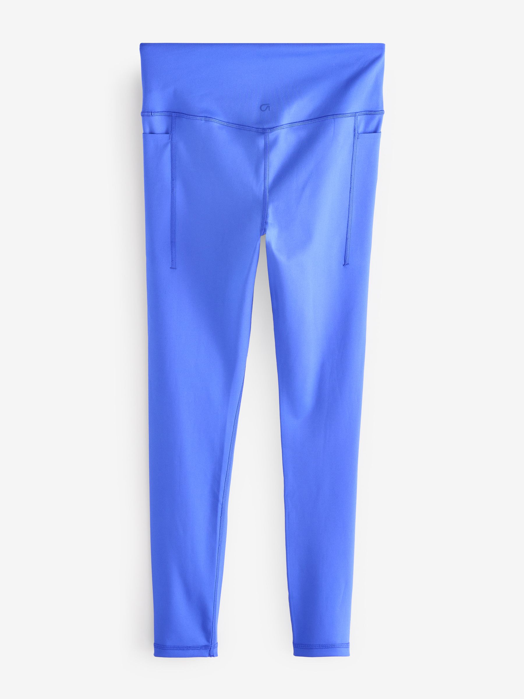 Blue Full Length High Waisted Power Stretch Leggings - Image 6 of 8