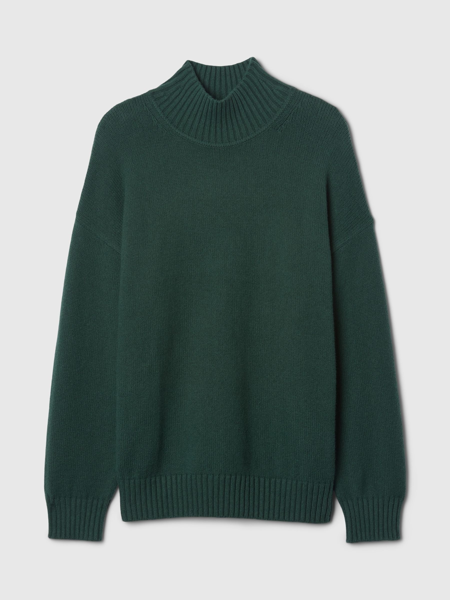 Green CashSoft Mock Neck Ribbed Knit Jumper - Image 5 of 5