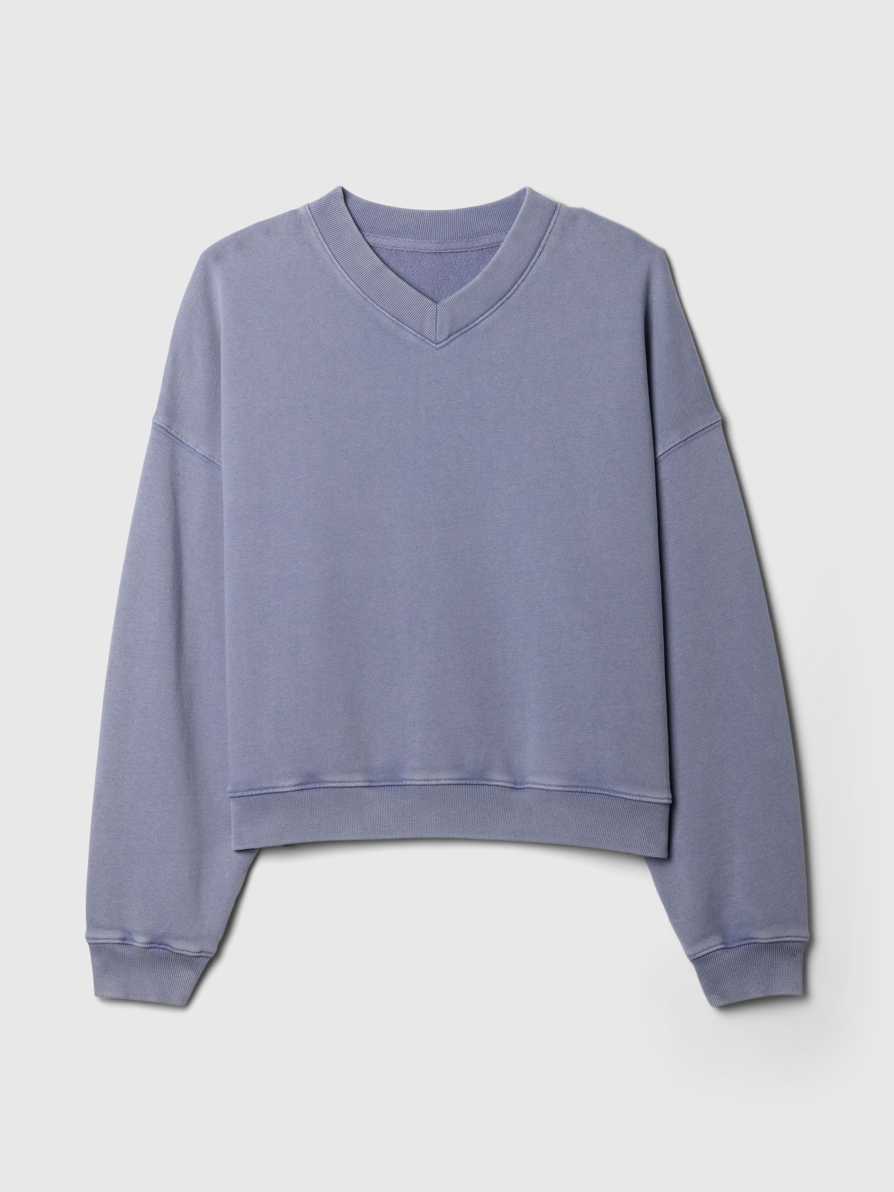 Blue Vintage Oversized  V-Neck Sweatshirt - Image 4 of 5