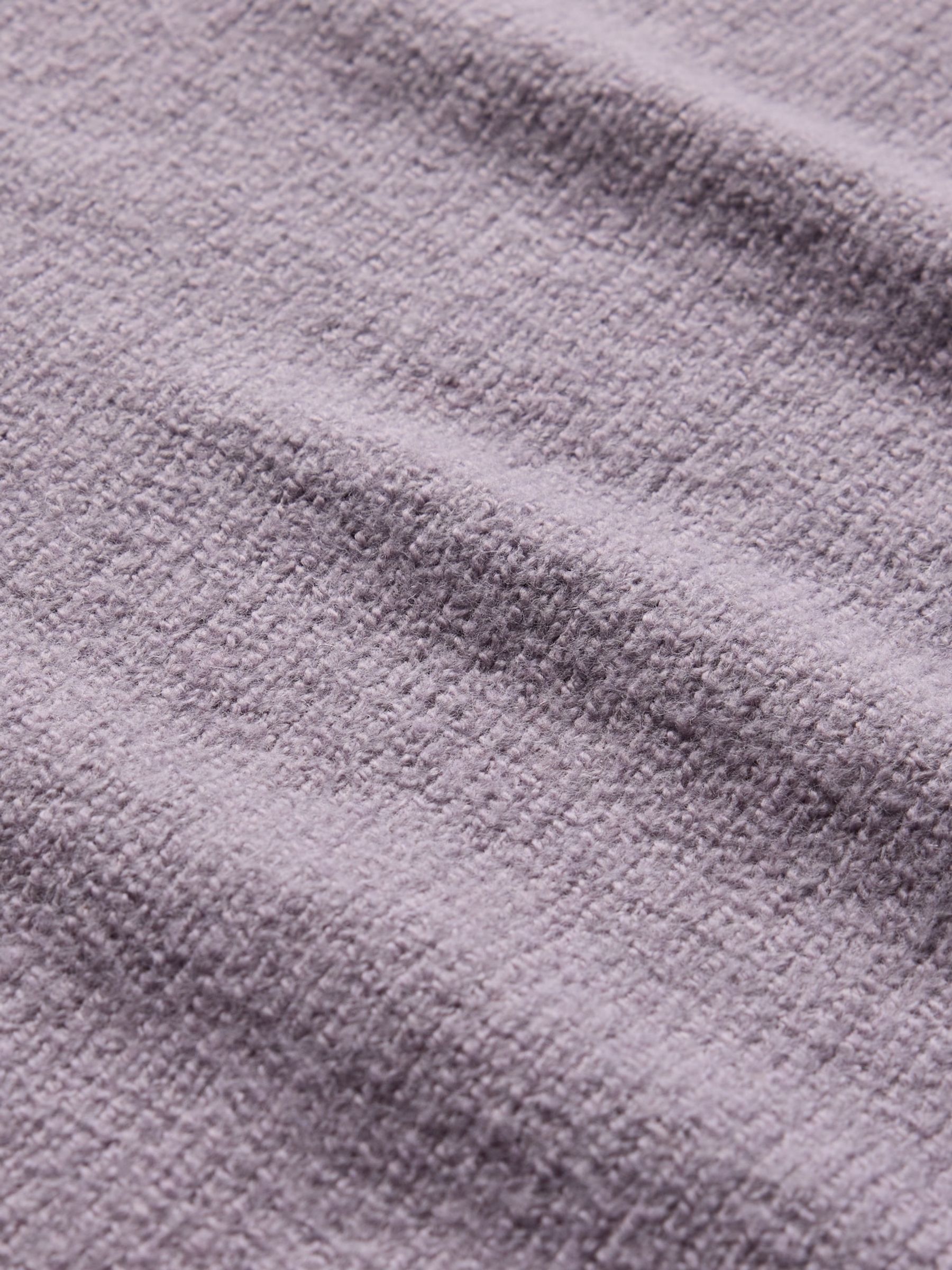 Purple CashSoft Mock Neck Ribbed Knit Jumper - Image 4 of 5