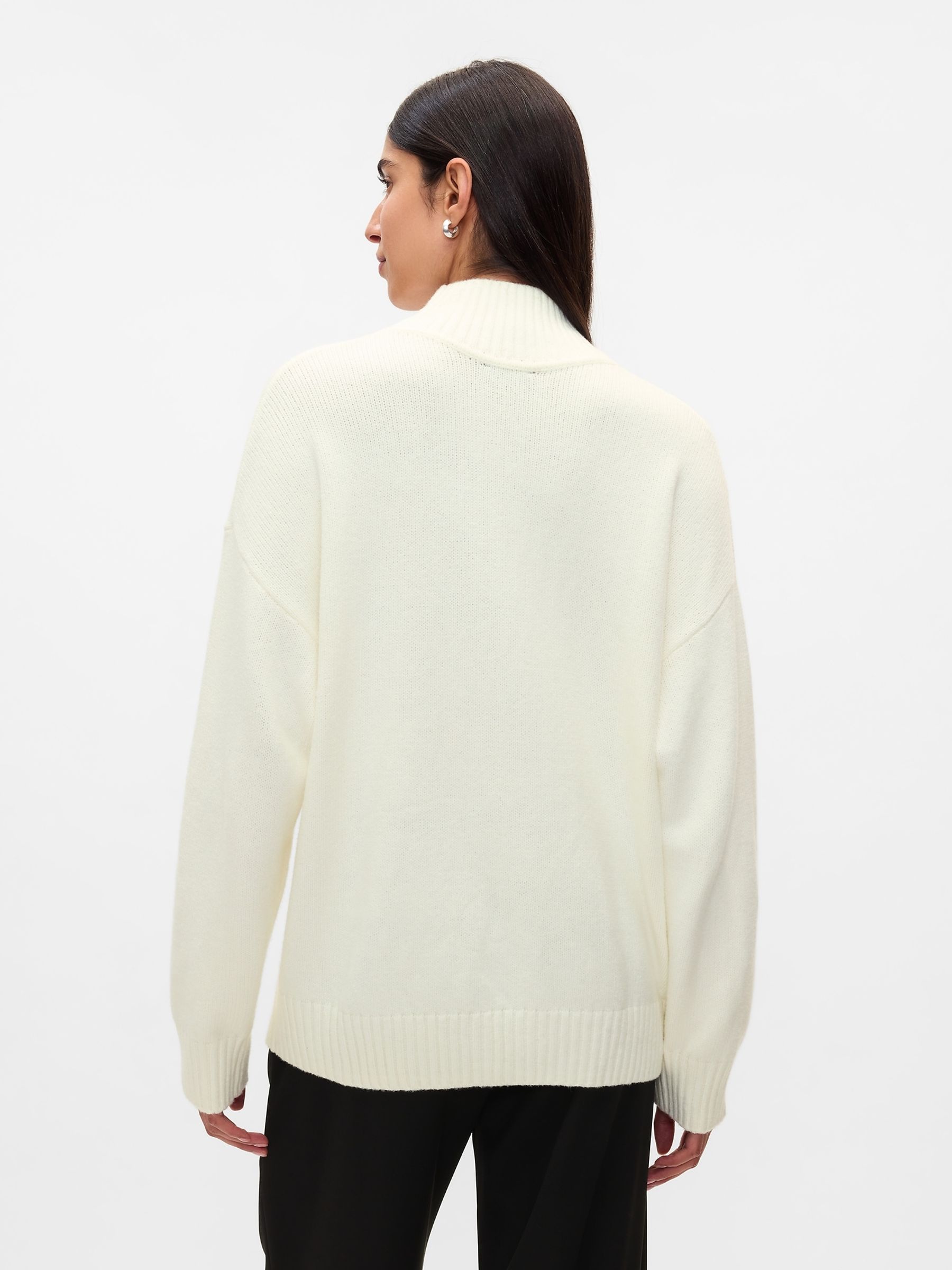 Beige CashSoft Oversized Mock Neck Jumper - Image 2 of 3