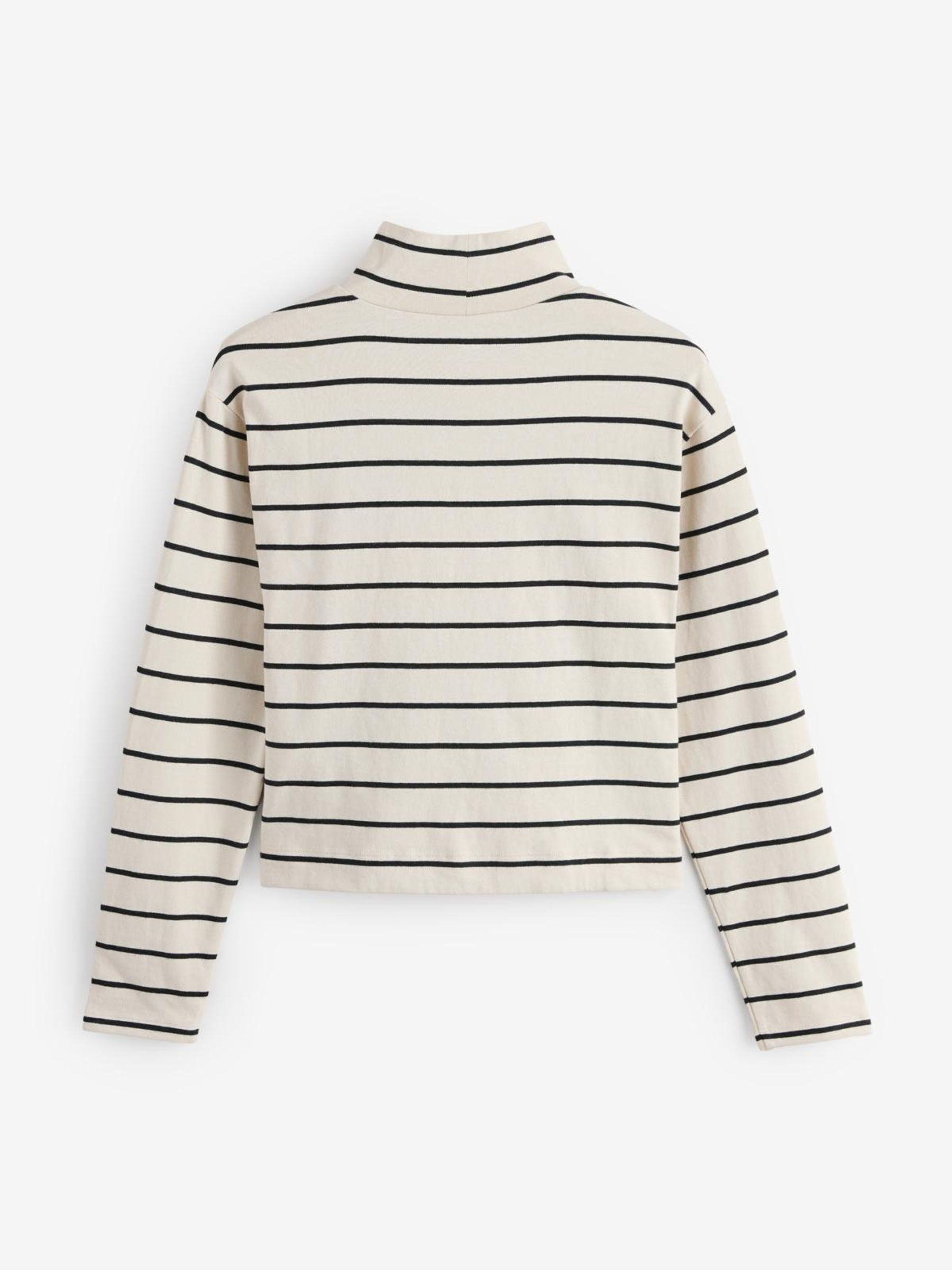 Cream Long Sleeve Heavyweight Jersey Turtleneck Top - Image 2 of 3