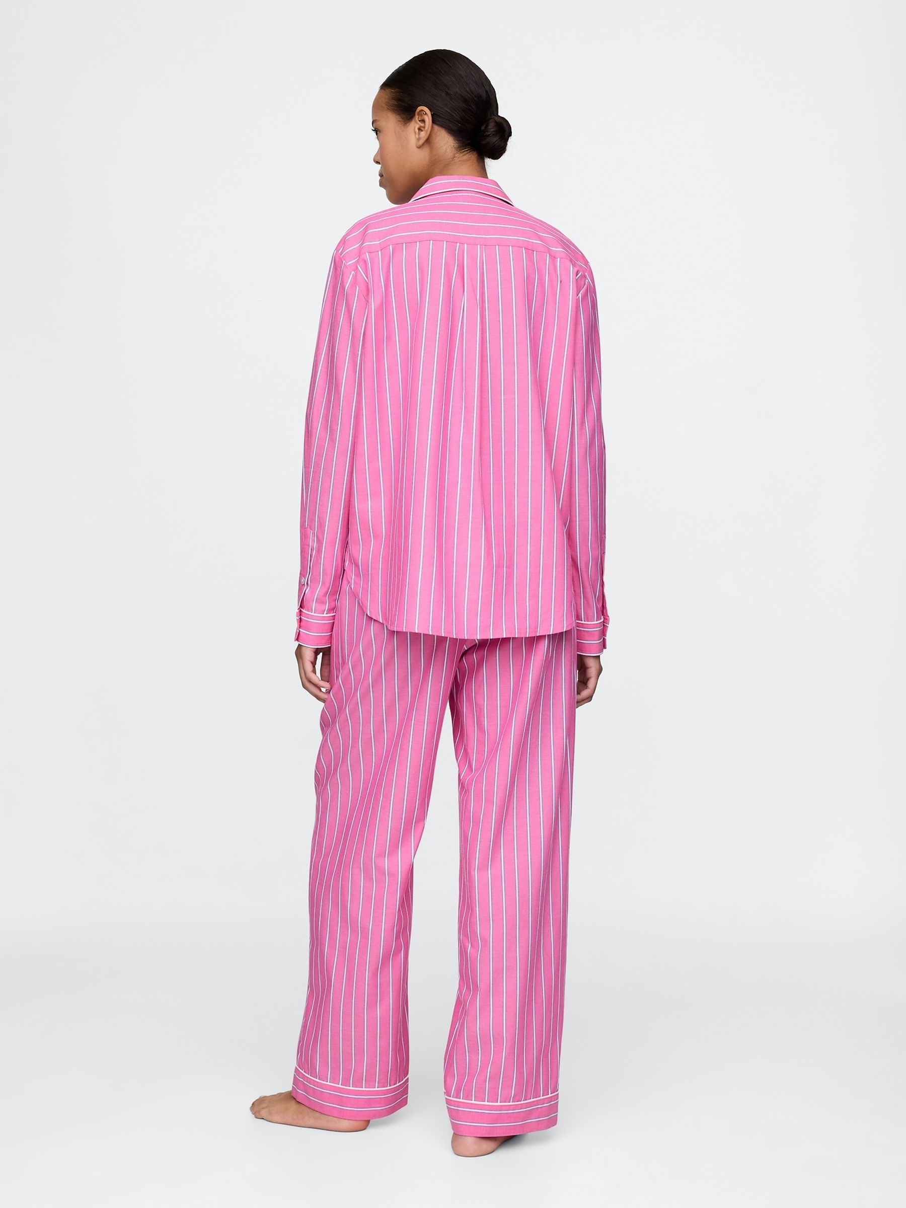Pink Stripe Trouser Cotton Poplin Pyjama Bottoms - Image 2 of 4