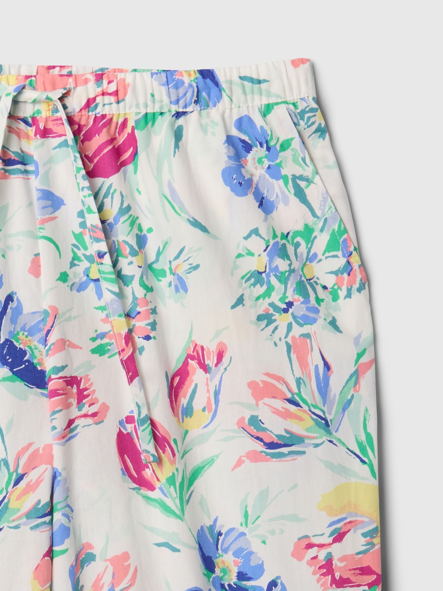 White/Blue Floral Trouser Cotton Poplin Pyjama Bottoms - Image 4 of 4