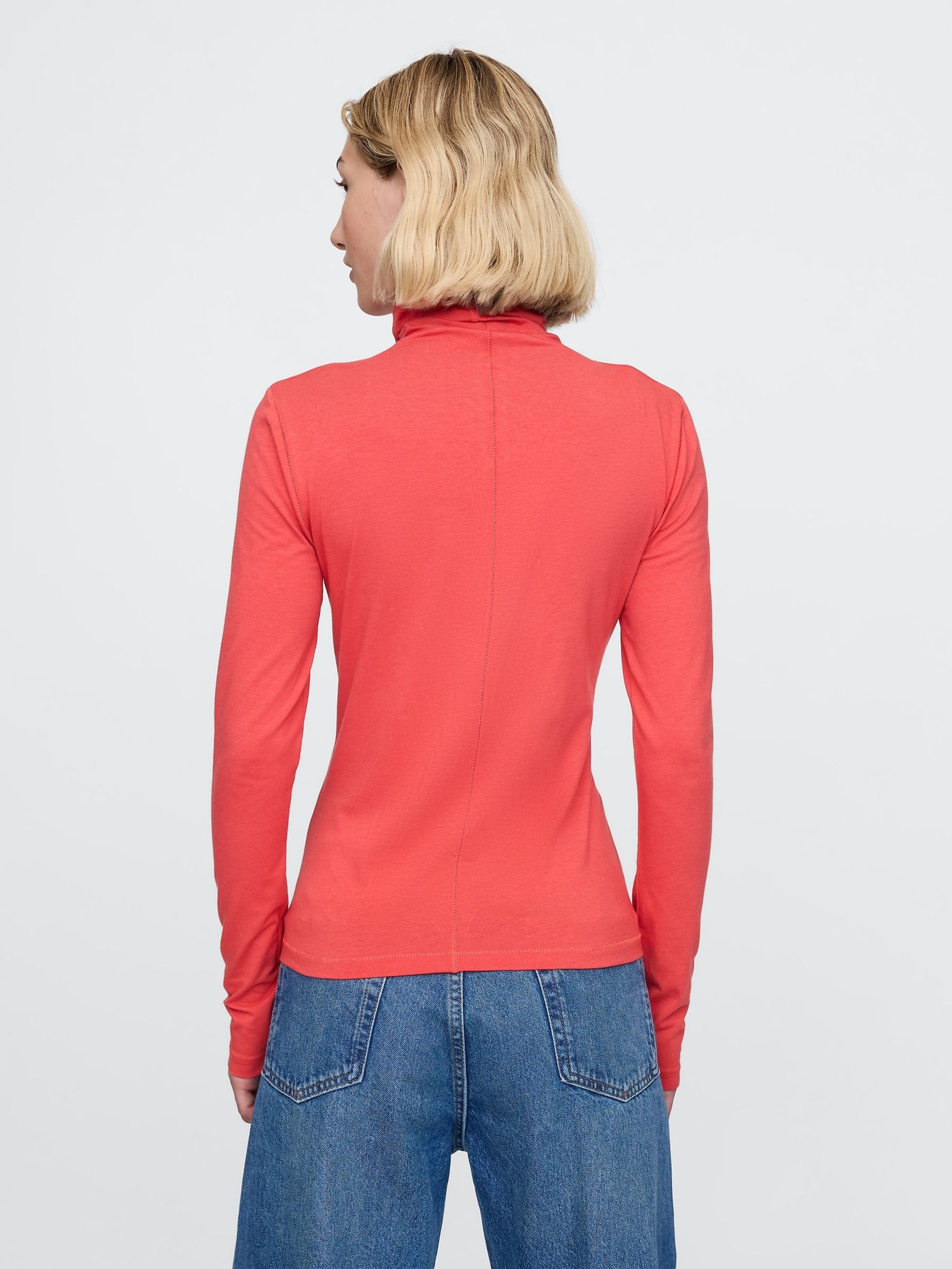 Red Featherweight Turtle Neck Long Sleeve Top - Image 2 of 5