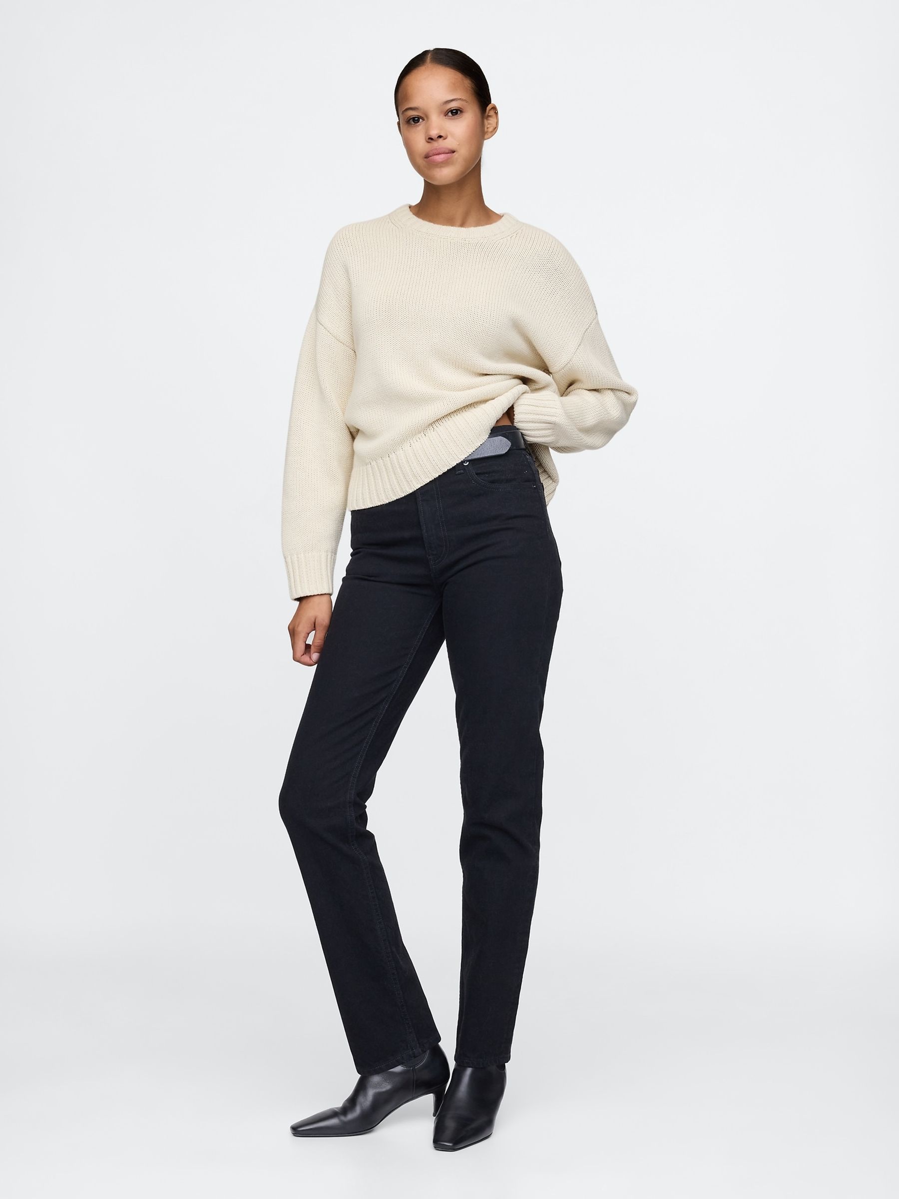 Cream Soft Touch Cotton Crew Neck Jumper - Image 3 of 5