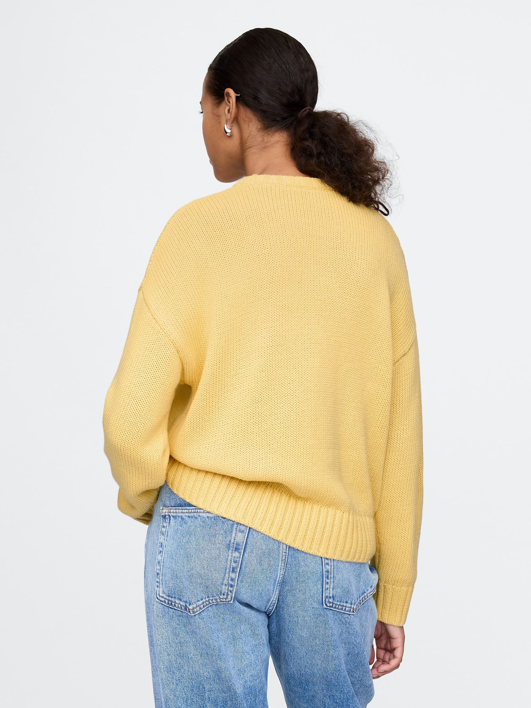Yellow Soft Touch Cotton Crew Neck Jumper - Image 2 of 5