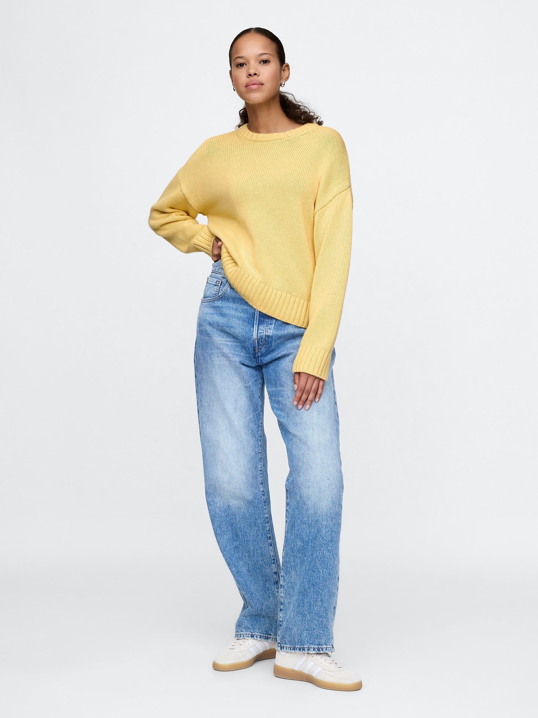 Yellow Soft Touch Cotton Crew Neck Jumper - Image 3 of 5