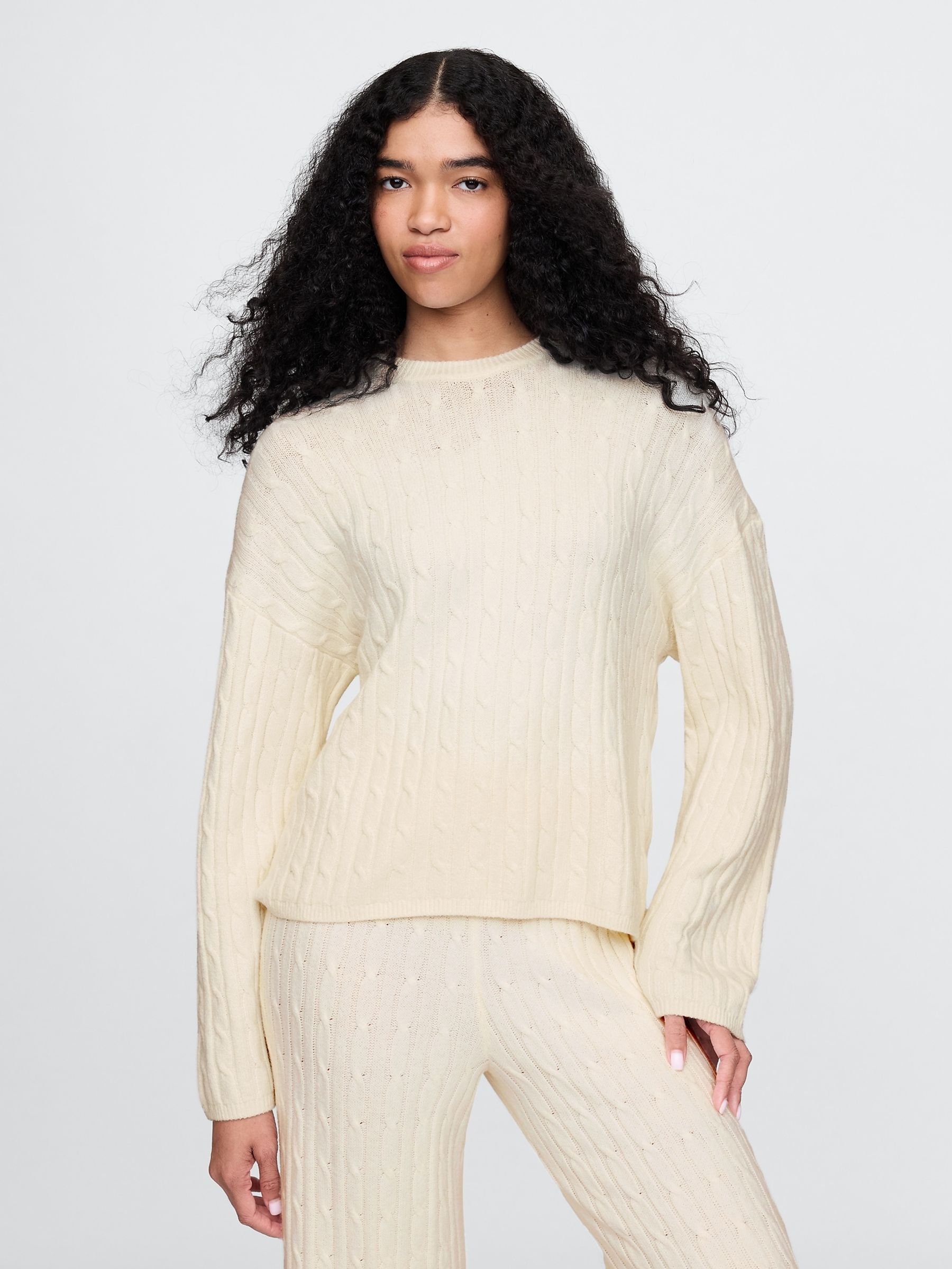 Cream CashSoft Cable-Knit Jumper - Image 1 of 5