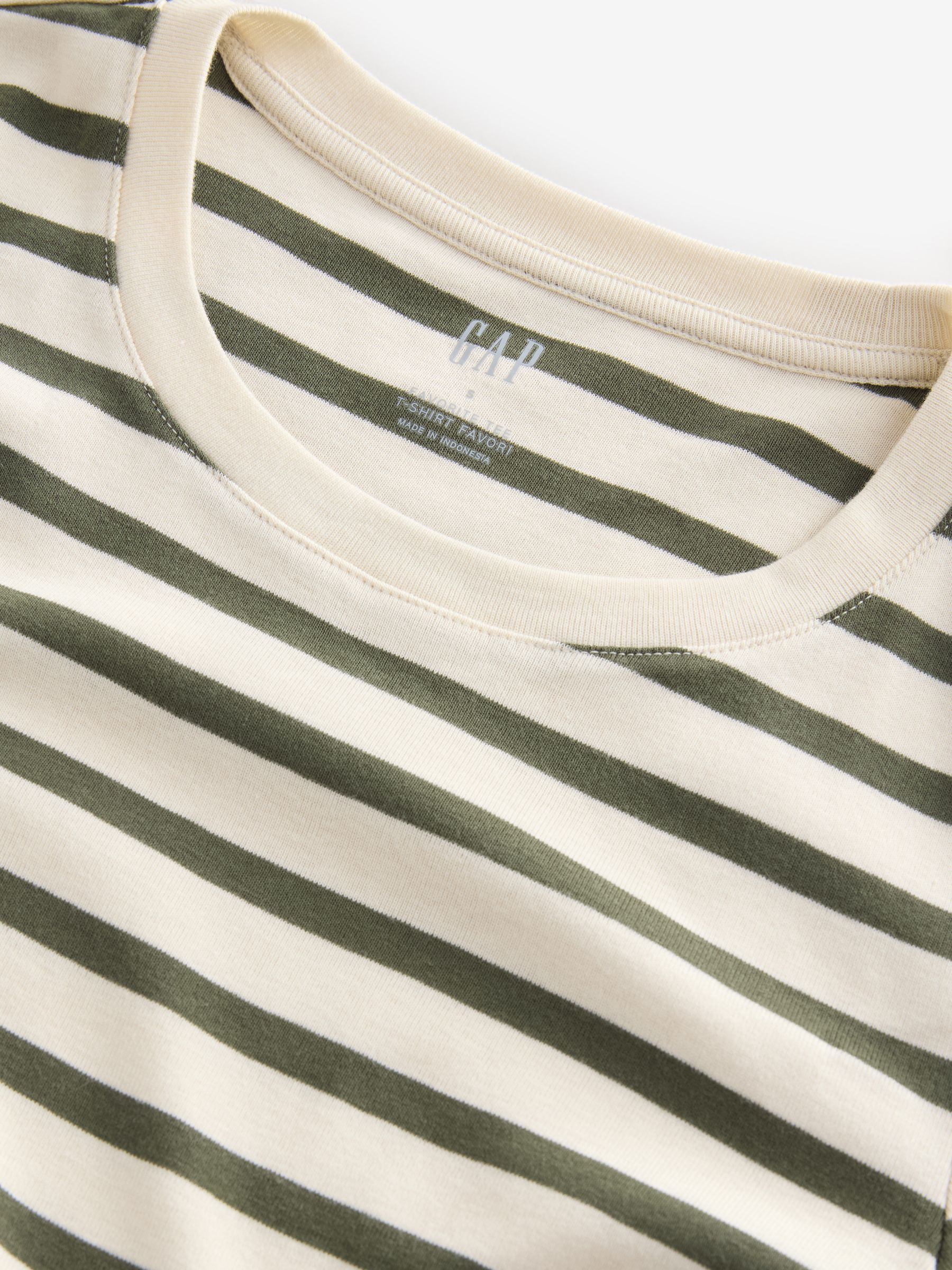 Cream Stripe Favourite Cotton-Modal Crew Neck Long Sleeve T-Shirt - Image 6 of 6