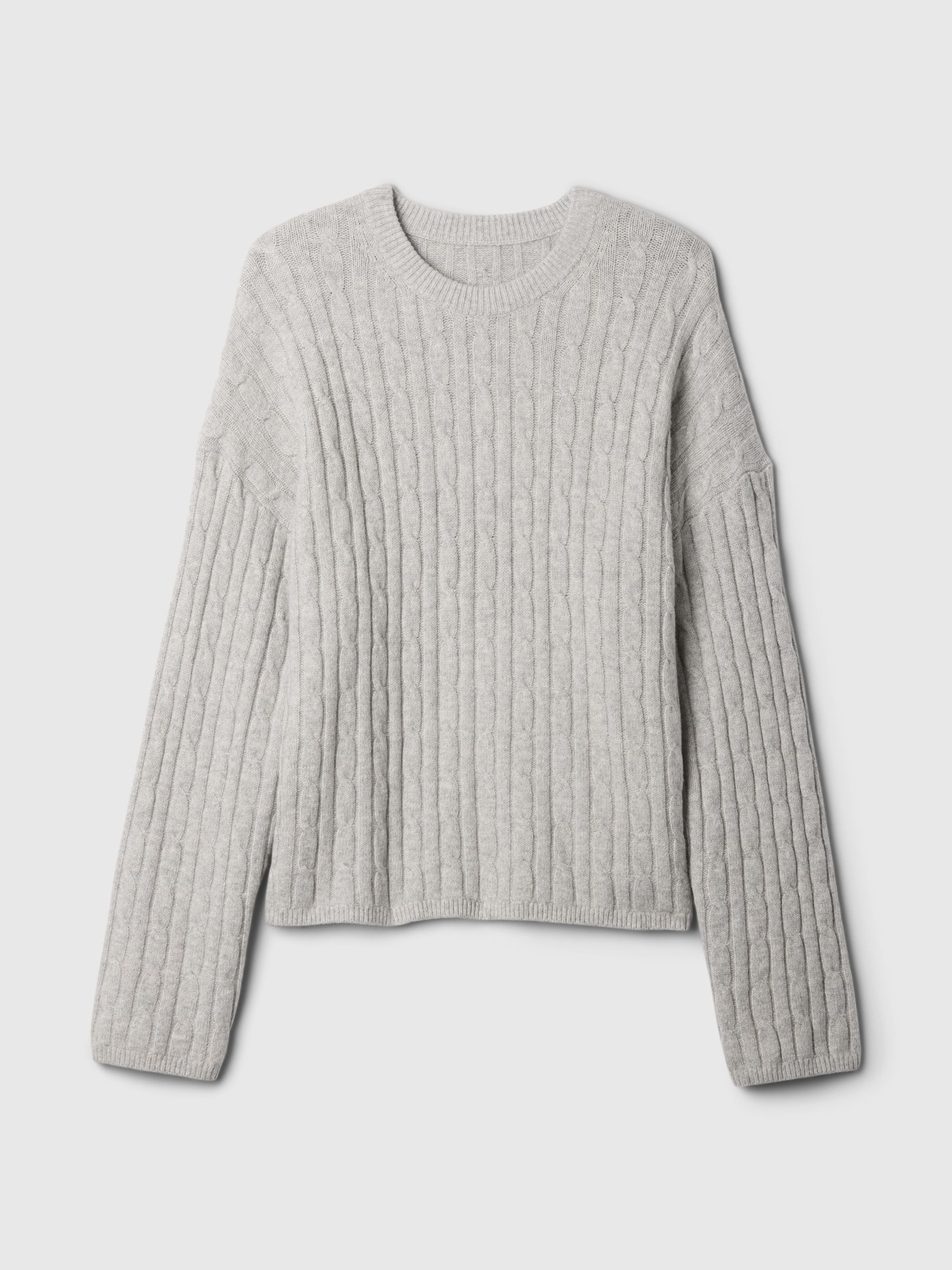 Grey CashSoft Cable-Knit Jumper - Image 5 of 5