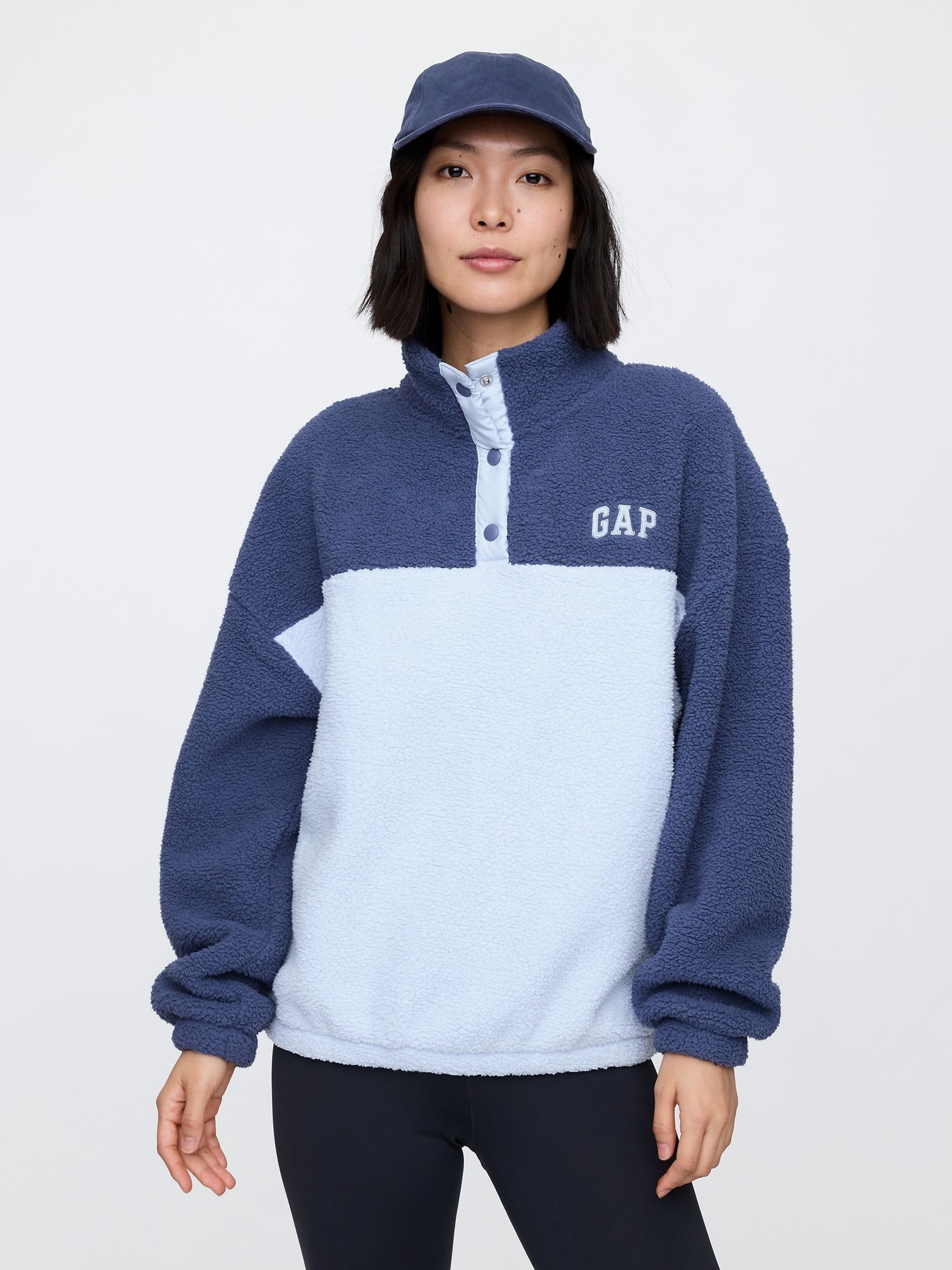Blue Half Snap Sherpa Fleece - Image 1 of 4
