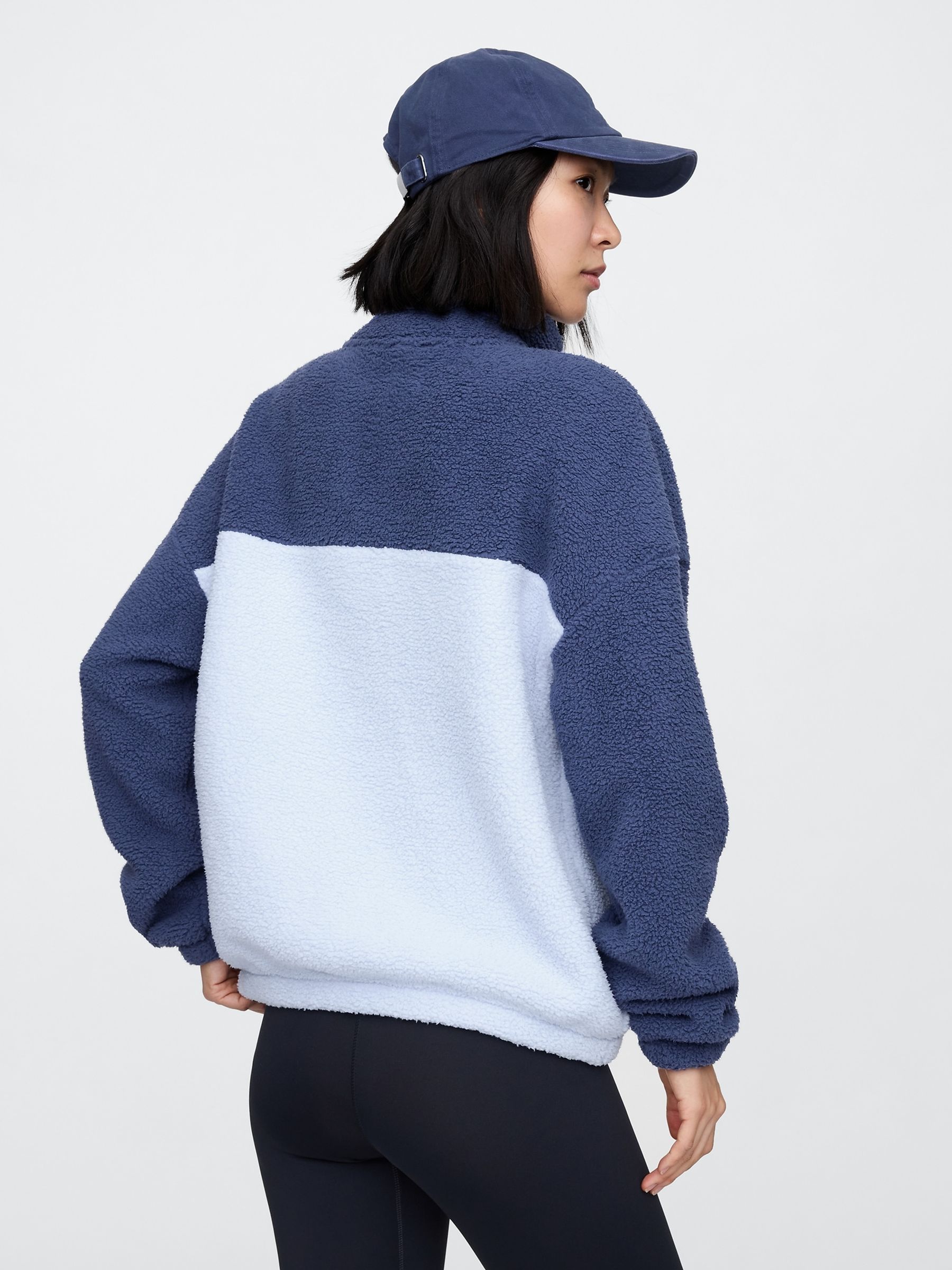 Blue Half Snap Sherpa Fleece - Image 2 of 4