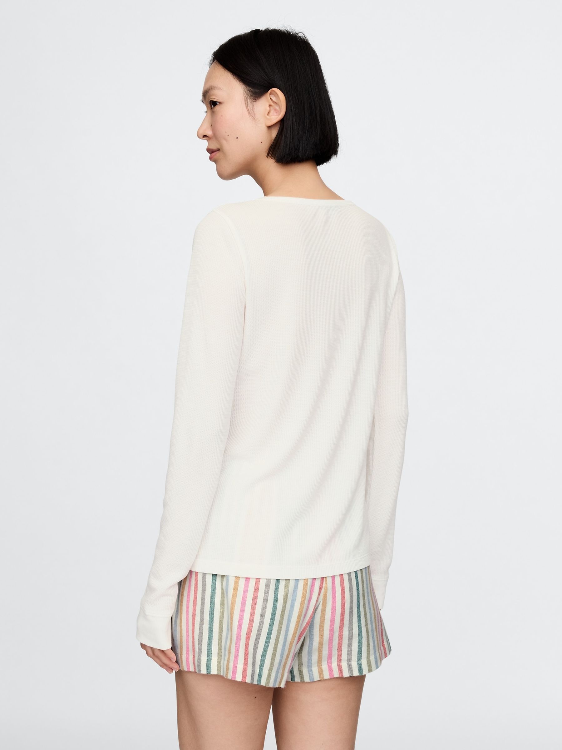 White Waffle Pyjama T-Shirt - Image 2 of 3