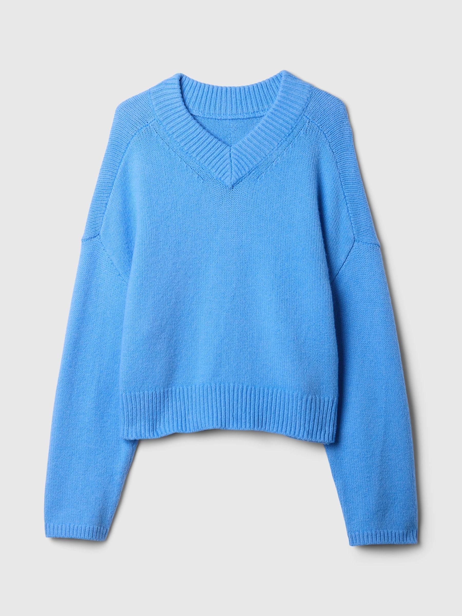 Blue CashSoft Oversized V-Neck Jumper - Image 6 of 6