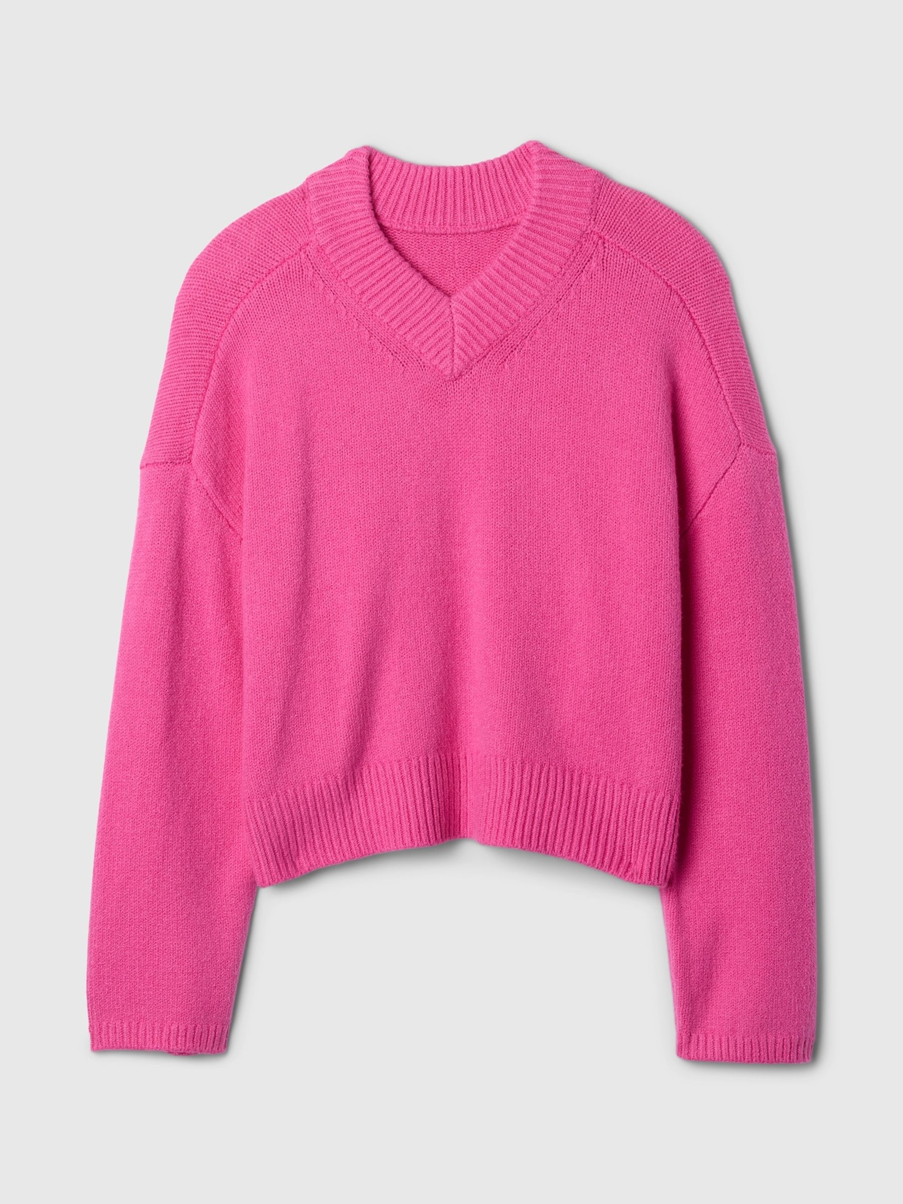Pink CashSoft Oversized V-Neck Jumper - Image 5 of 5