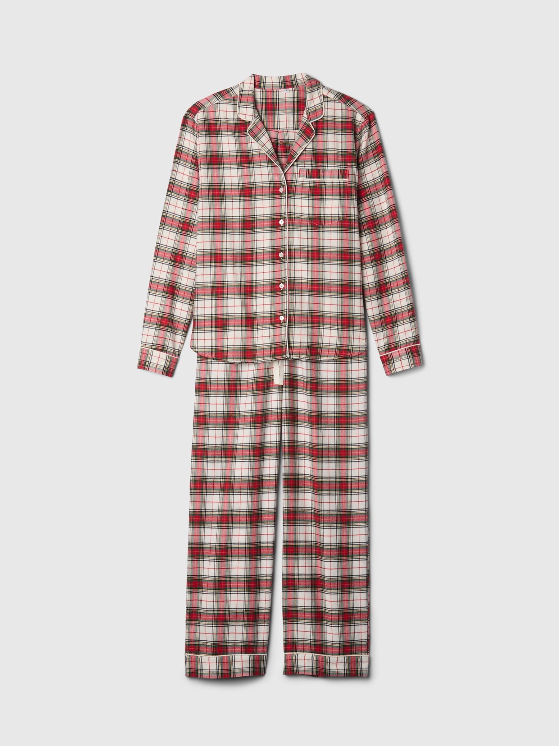 Red Matching Family Christmas 100% Cotton Long Sleeve Flannel Pyjamas - Image 3 of 4