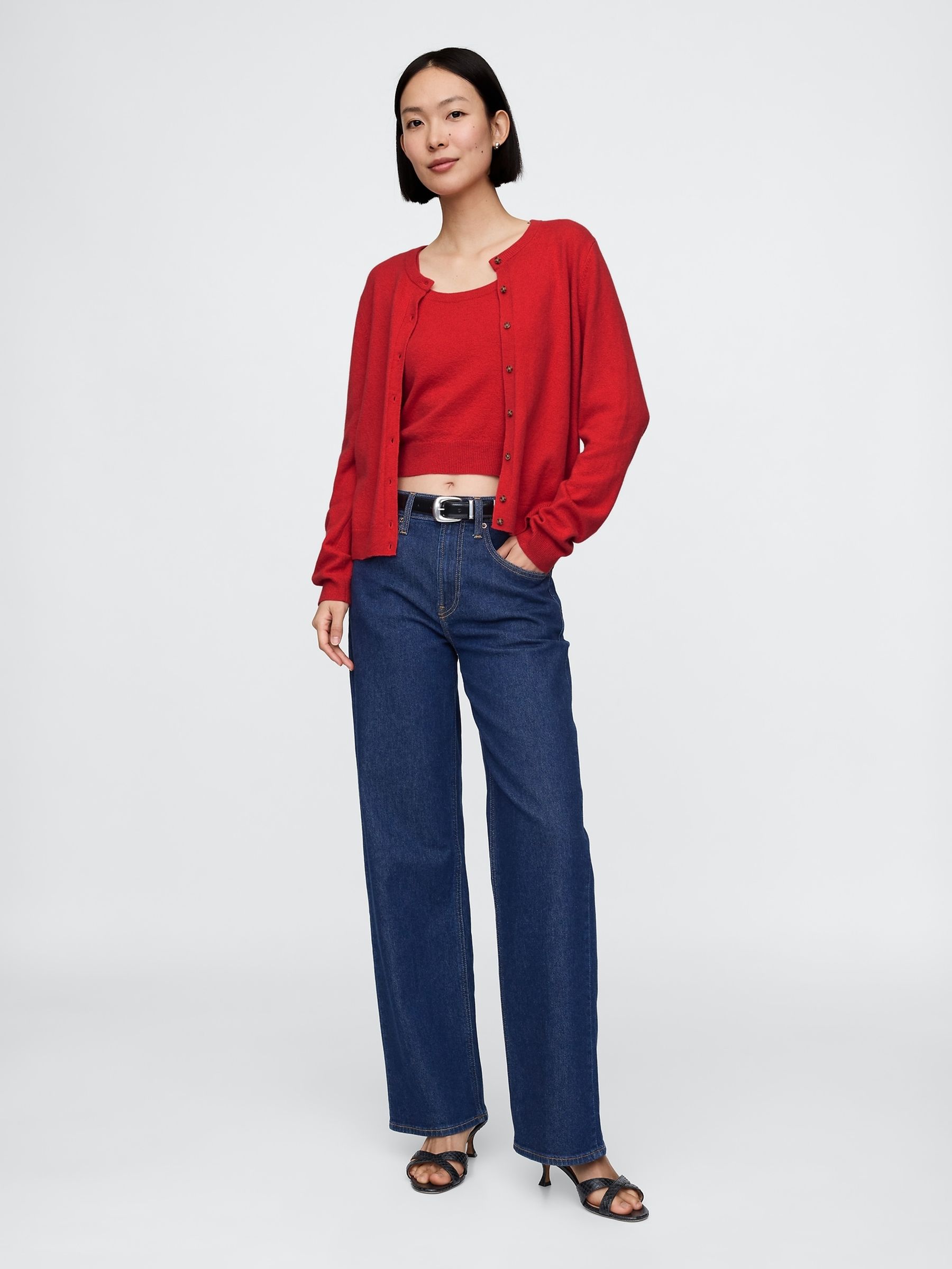 Red CashSoft Cardigan - Image 3 of 5