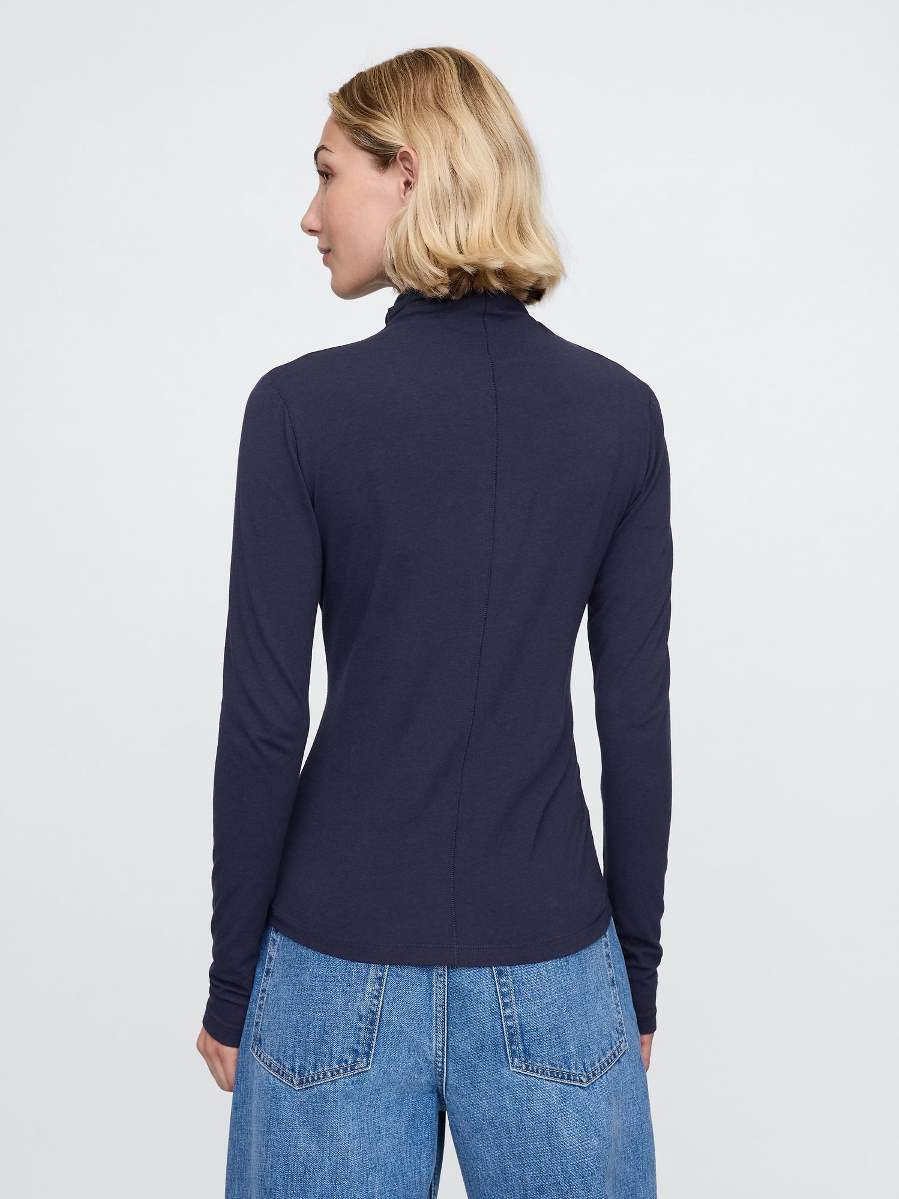 Blue Featherweight Turtle Neck Long Sleeve Top - Image 2 of 4 Blue Featherweight Turtle Neck Long Sleeve Top - Image 2 of 4