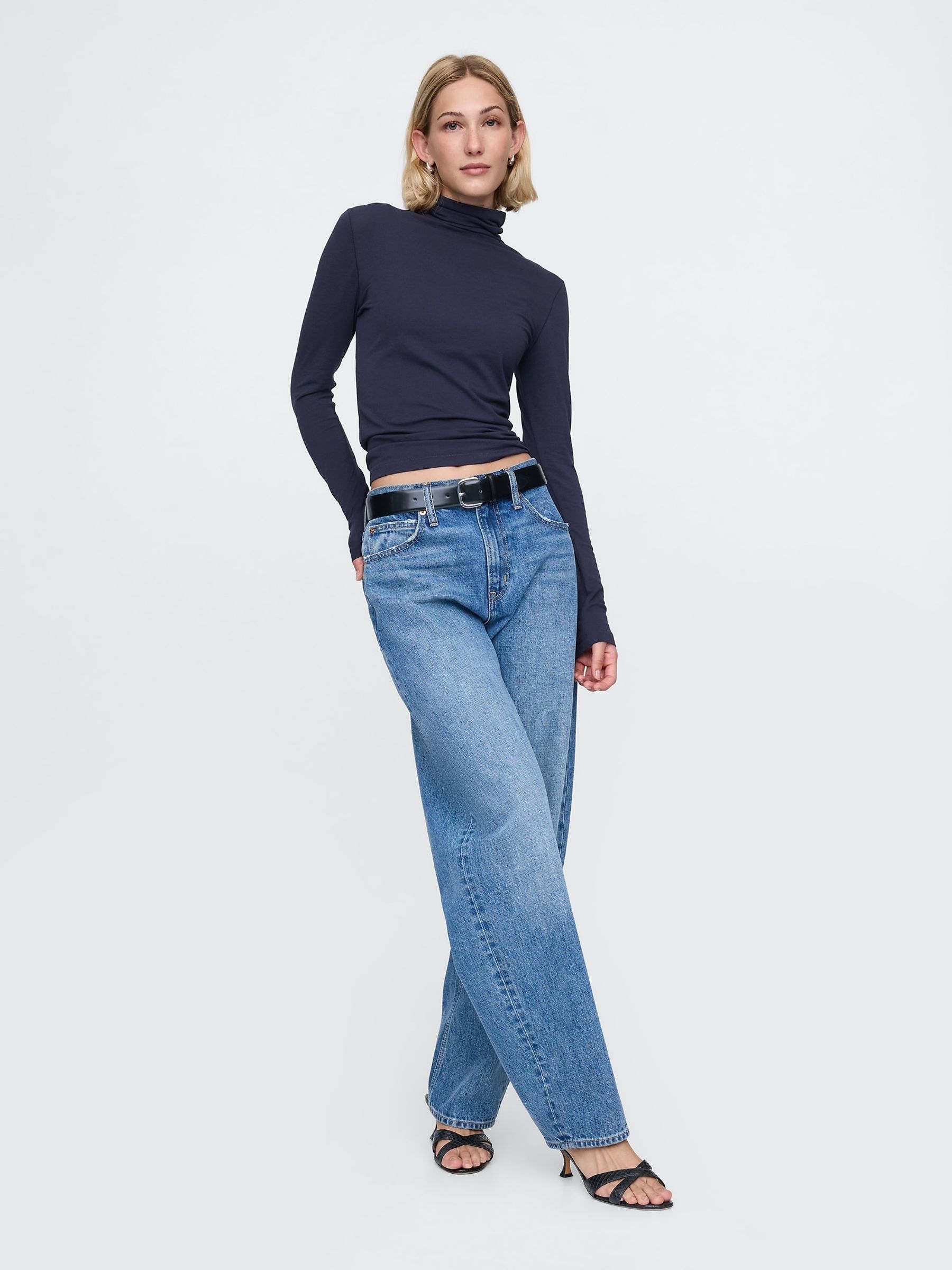 Blue Featherweight Turtle Neck Long Sleeve Top - Image 3 of 4