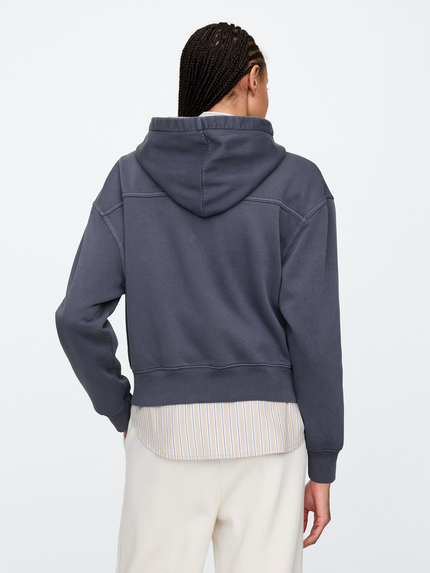 Blue Oversized Utility Zip Hoodie - Image 2 of 5