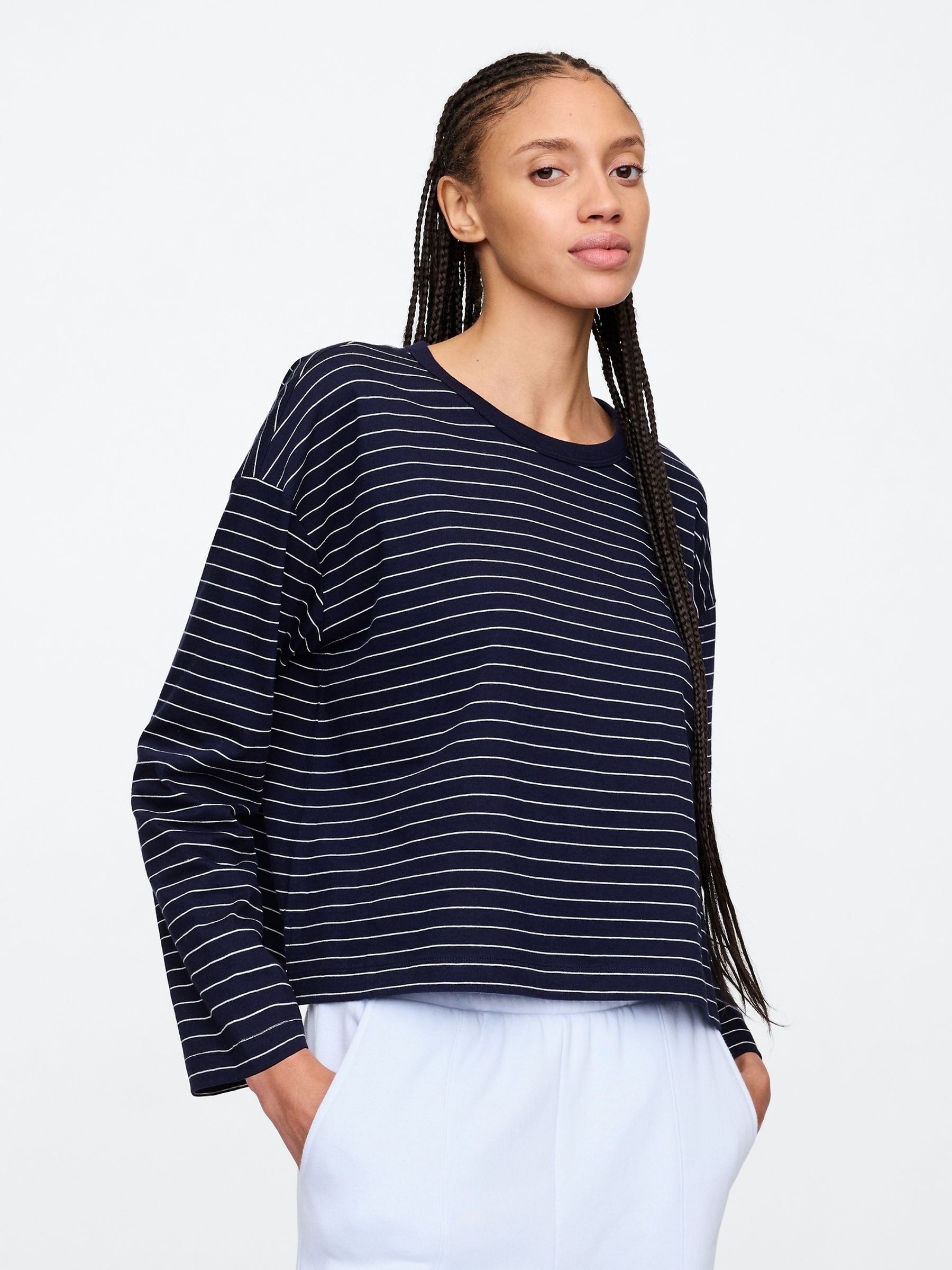 Navy Blue Long Sleeve Favourite T-Shirt - Image 1 of 5