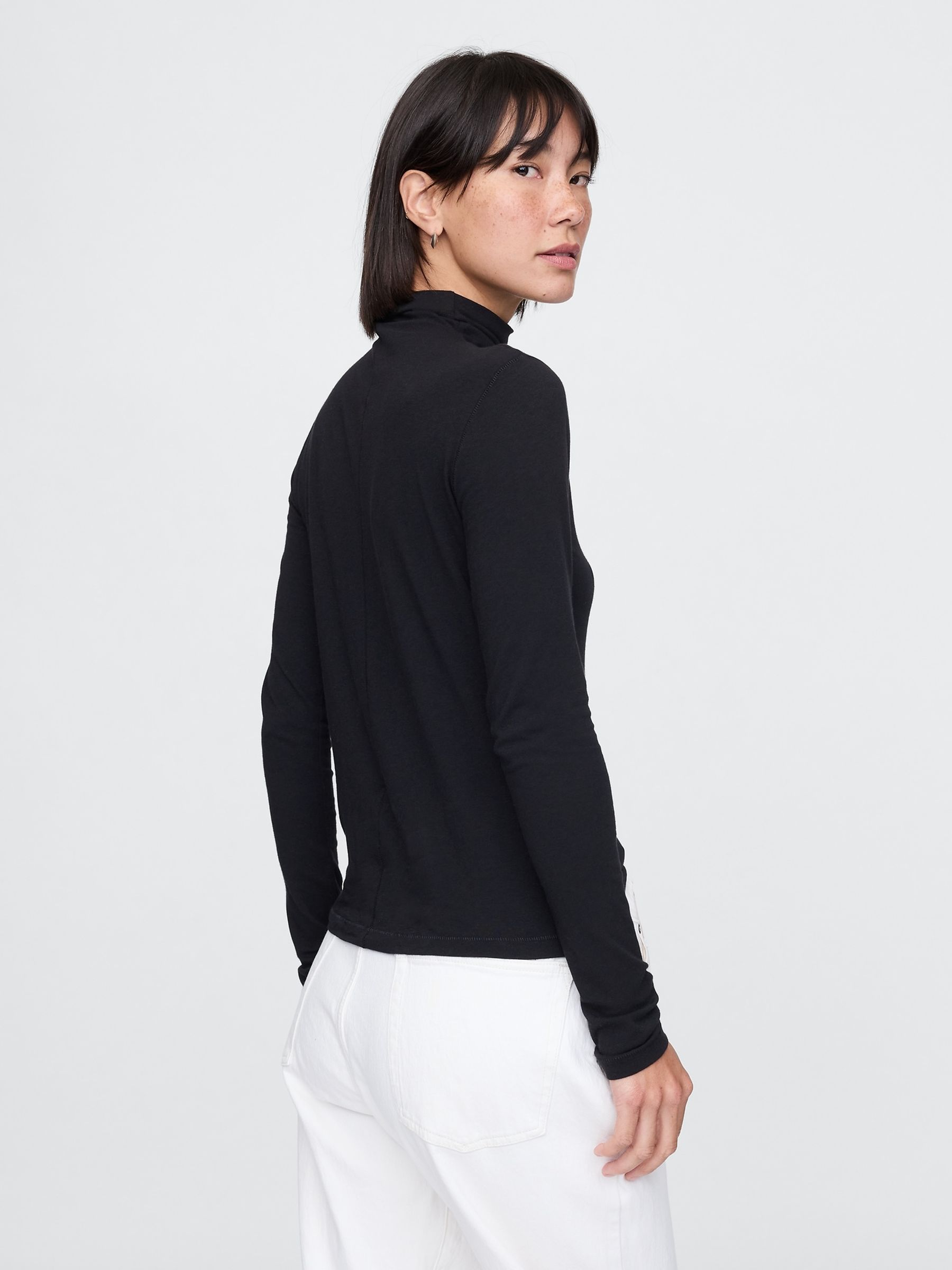Black Featherweight Turtle Neck Long Sleeve Top - Image 2 of 4