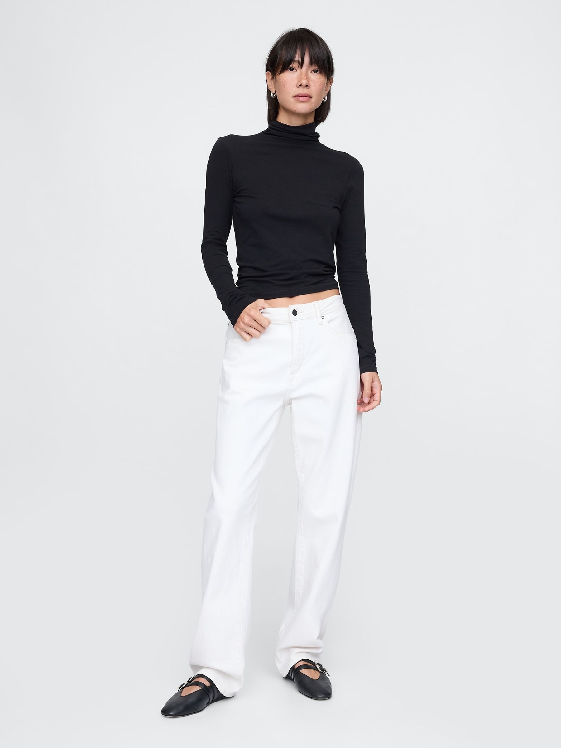 Black Featherweight Turtle Neck Long Sleeve Top - Image 3 of 4