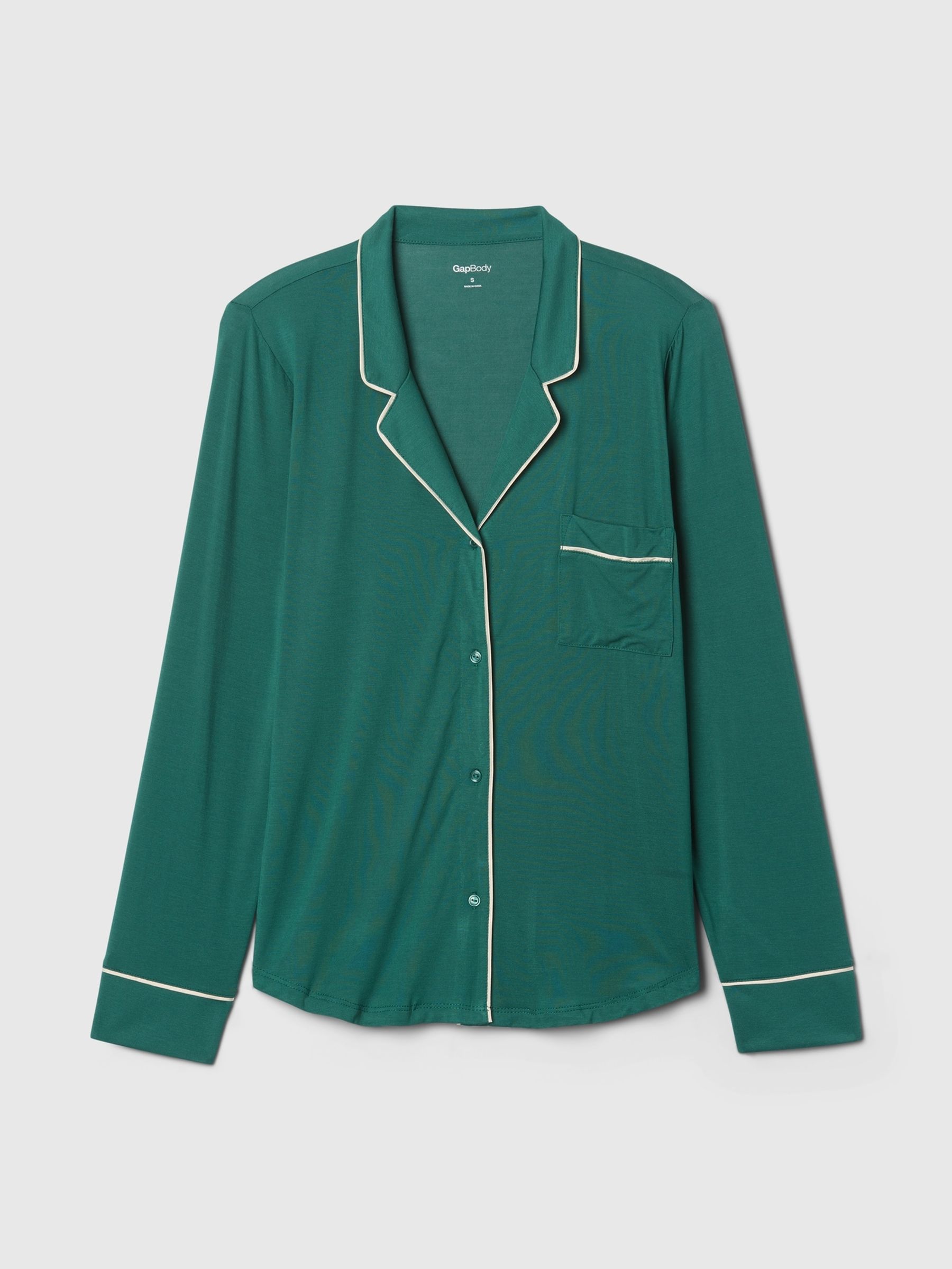 Green Modal Long Sleeve Pyjama Shirt - Image 4 of 4