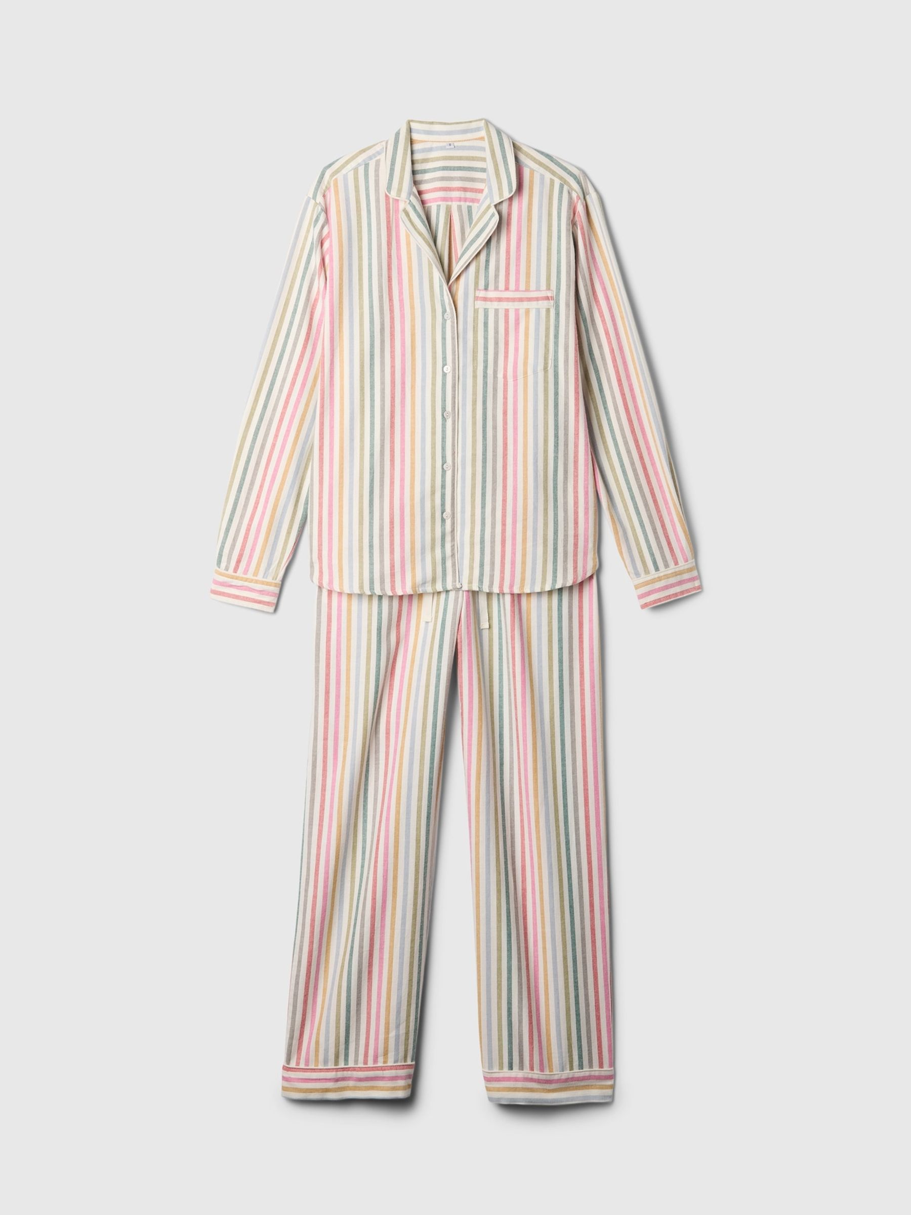 White Stripe Long Sleeve Pyjamas - Image 3 of 5
