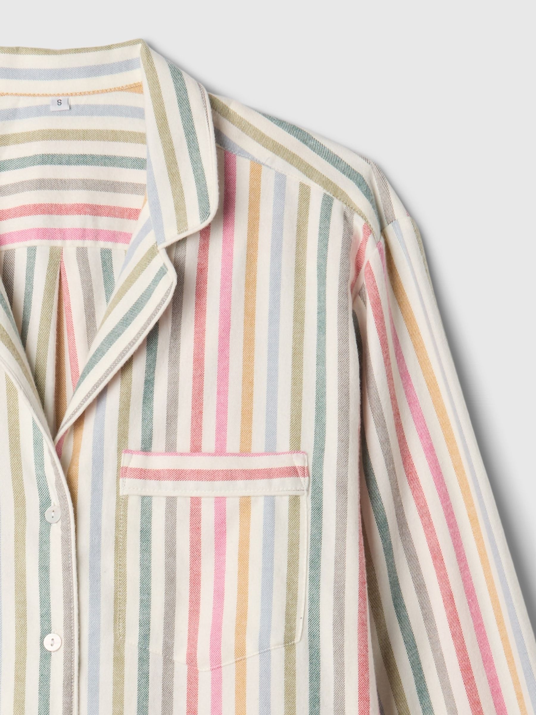 White Stripe Long Sleeve Pyjamas - Image 4 of 5