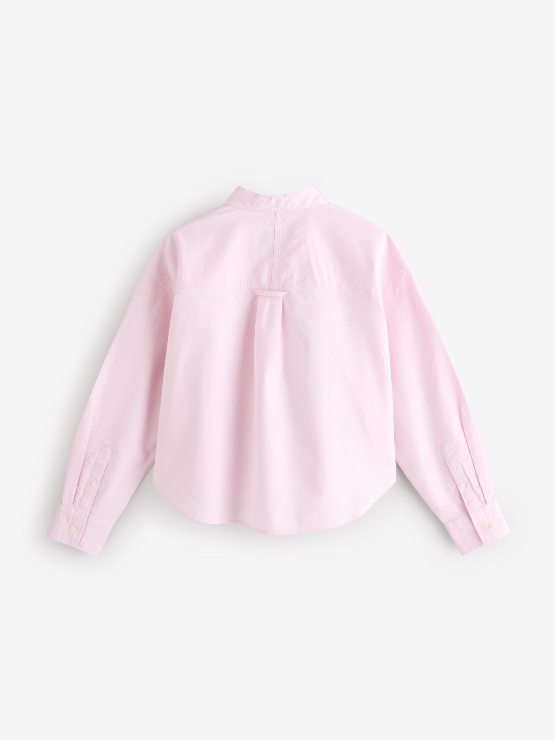 Pink Organic Cotton Poplin Cropped Oversized Shirt - Image 2 of 4