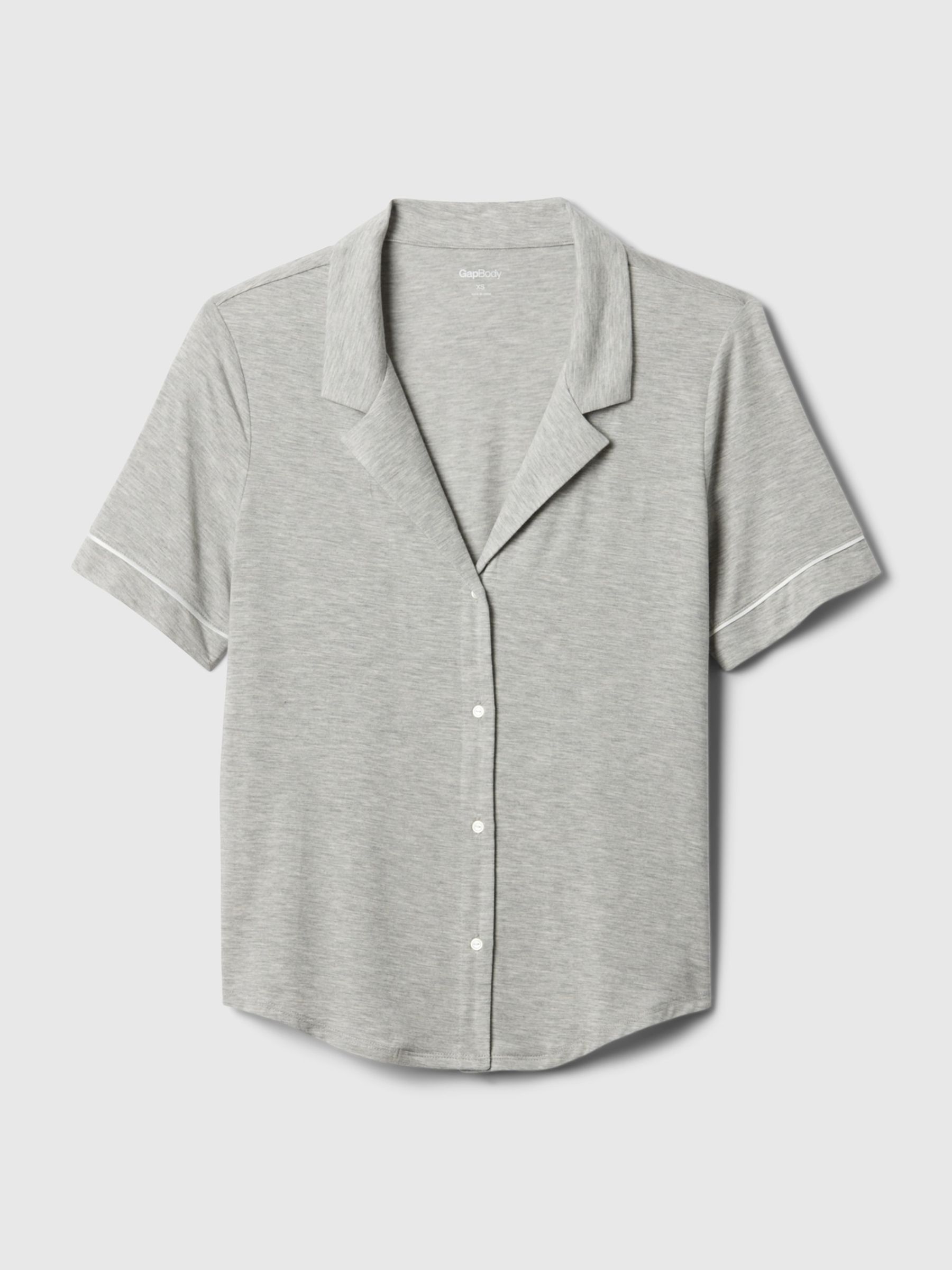 Grey Short Sleeve Modal Pyjama Shirt - Image 4 of 4