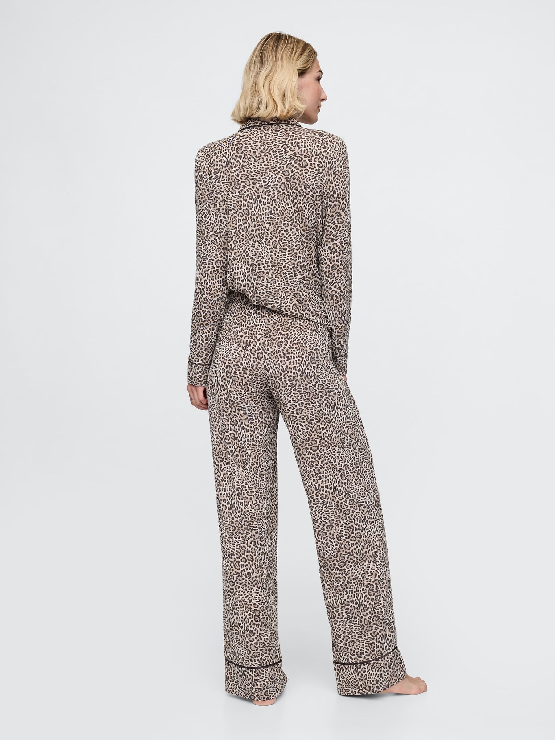 Brown Leopard Print Modal Pyjama Bottoms - Image 2 of 4