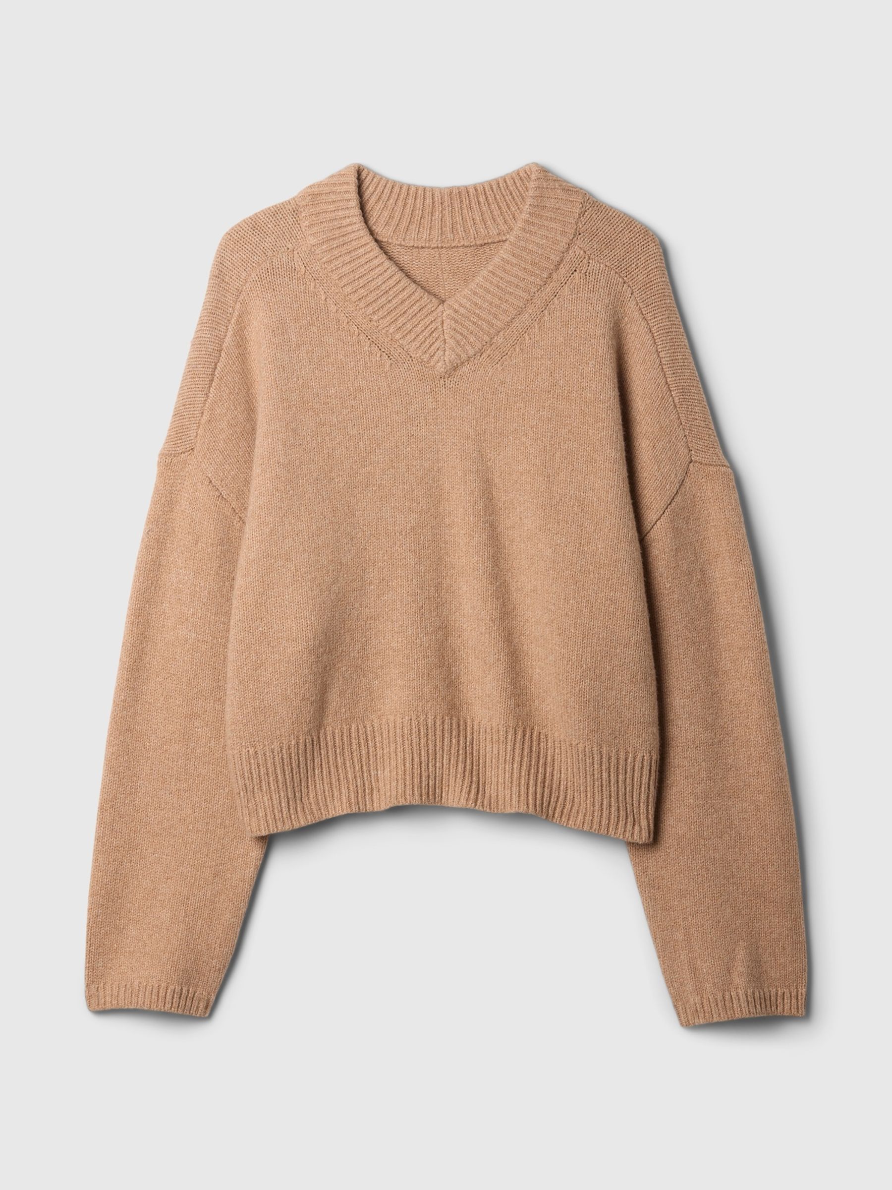 Brown CashSoft Oversized V-Neck Jumper - Image 5 of 5