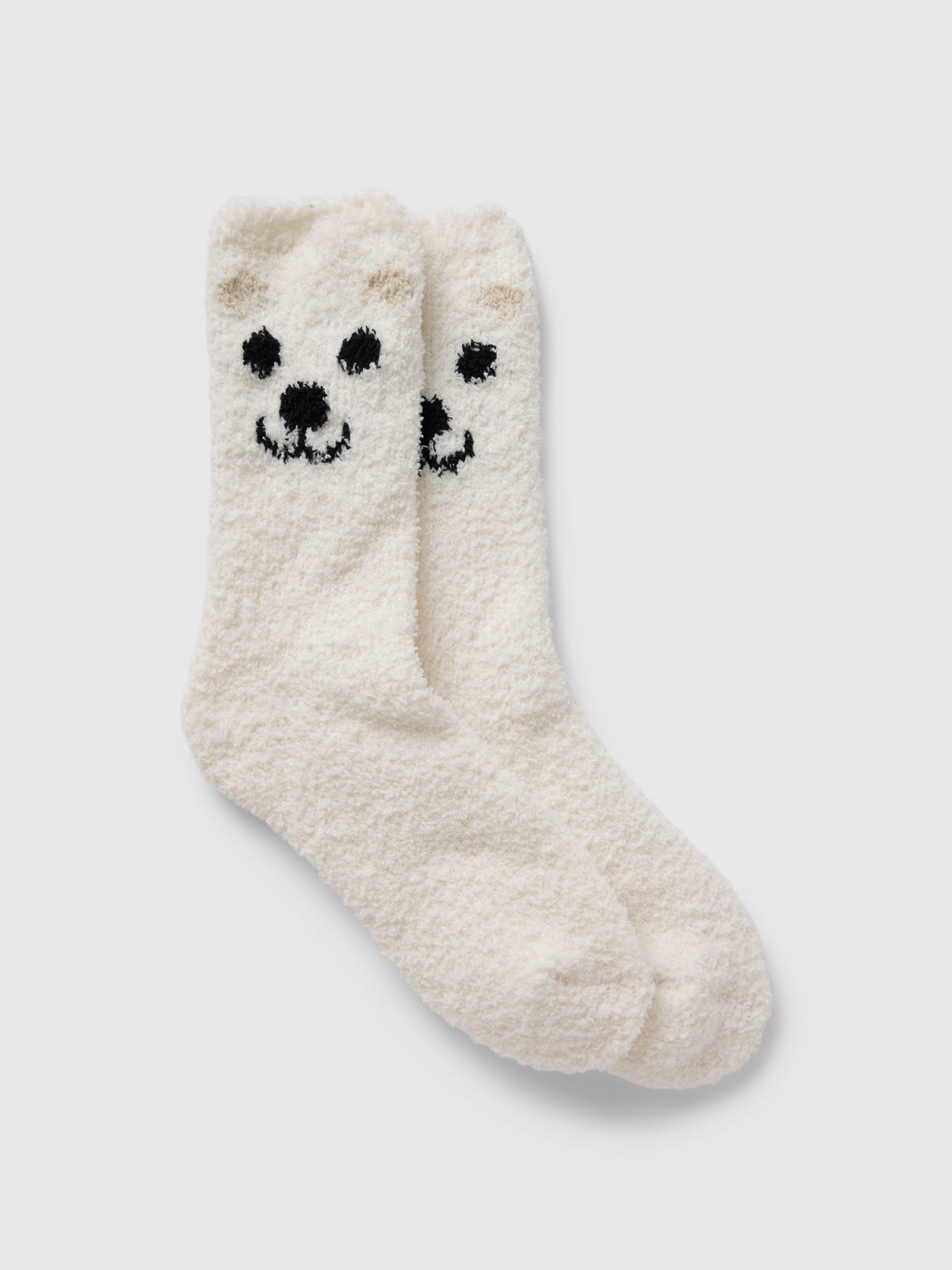 White Polar Bear Adults Cosy Fluffy Christmas Socks - Image 1 of 1