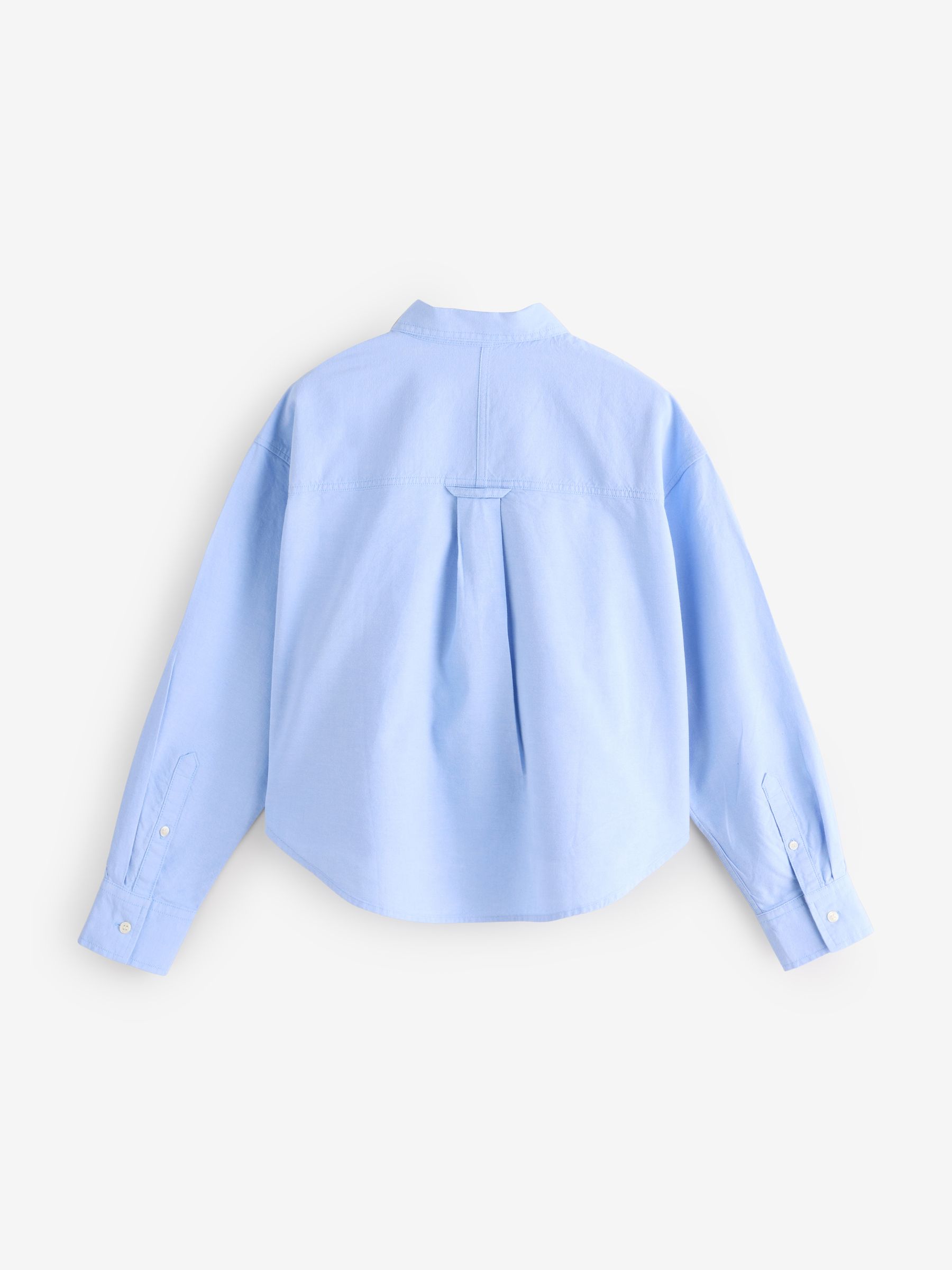 Blue Poplin Cropped Oversized Shirt - Image 2 of 4