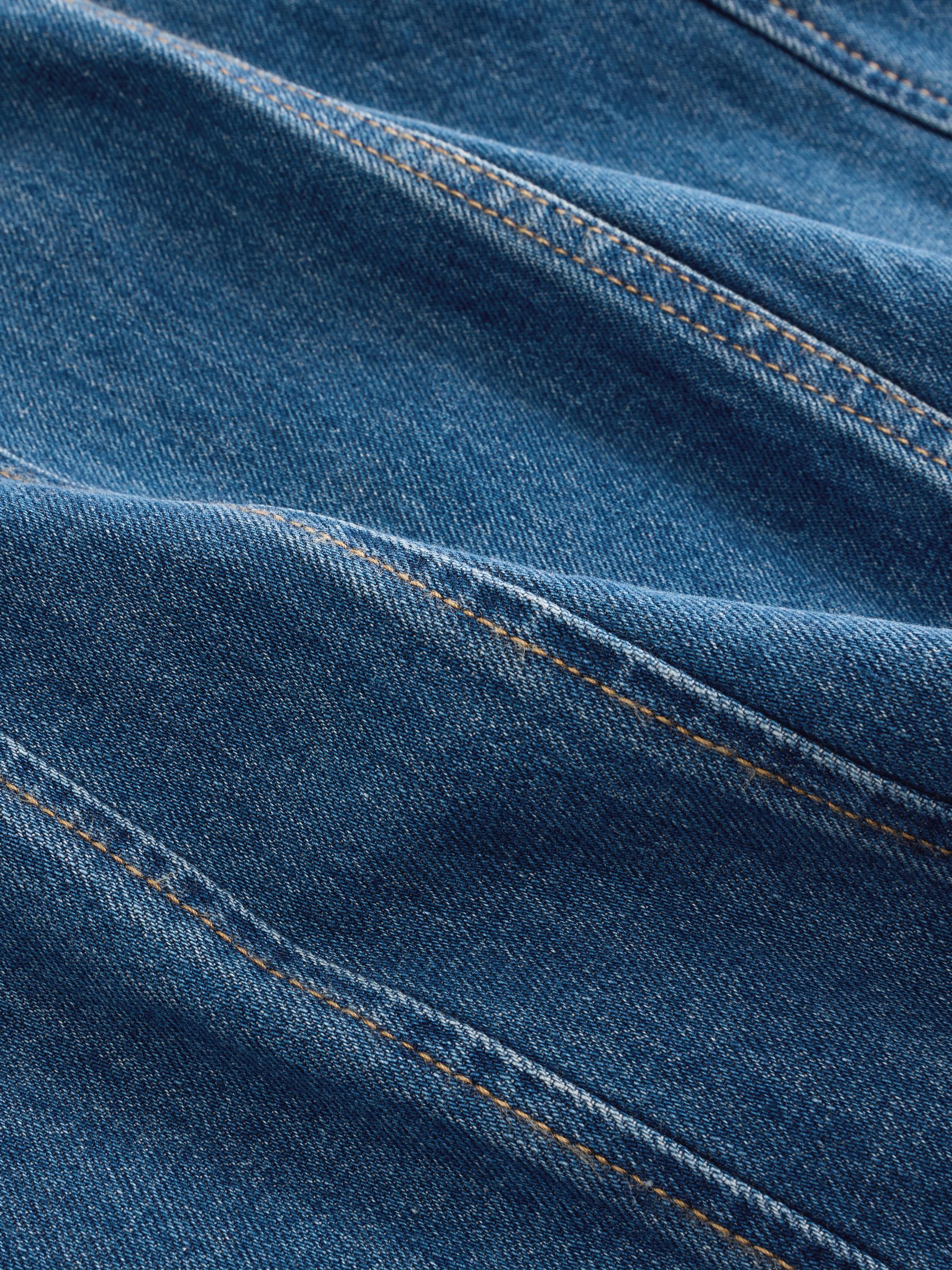 Blue Barrel-Sleeve Denim Mini Shirt Dress - Image 7 of 8